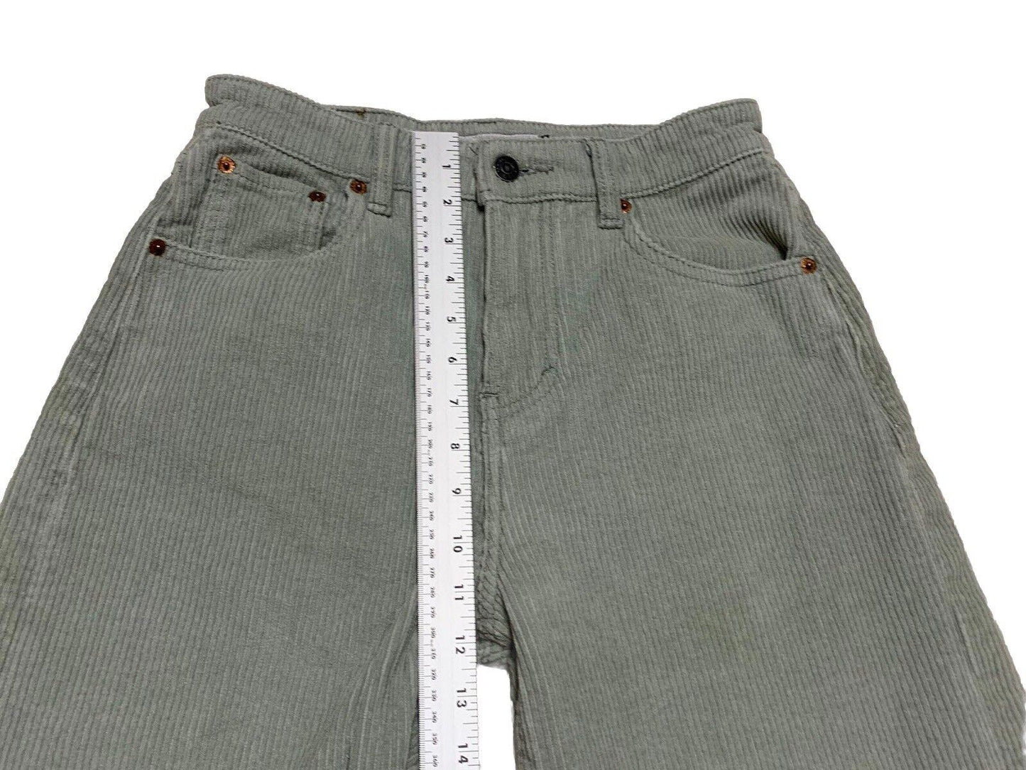 Motel Corduroy Pants Women’s XS Mint Green Wide Leg Light