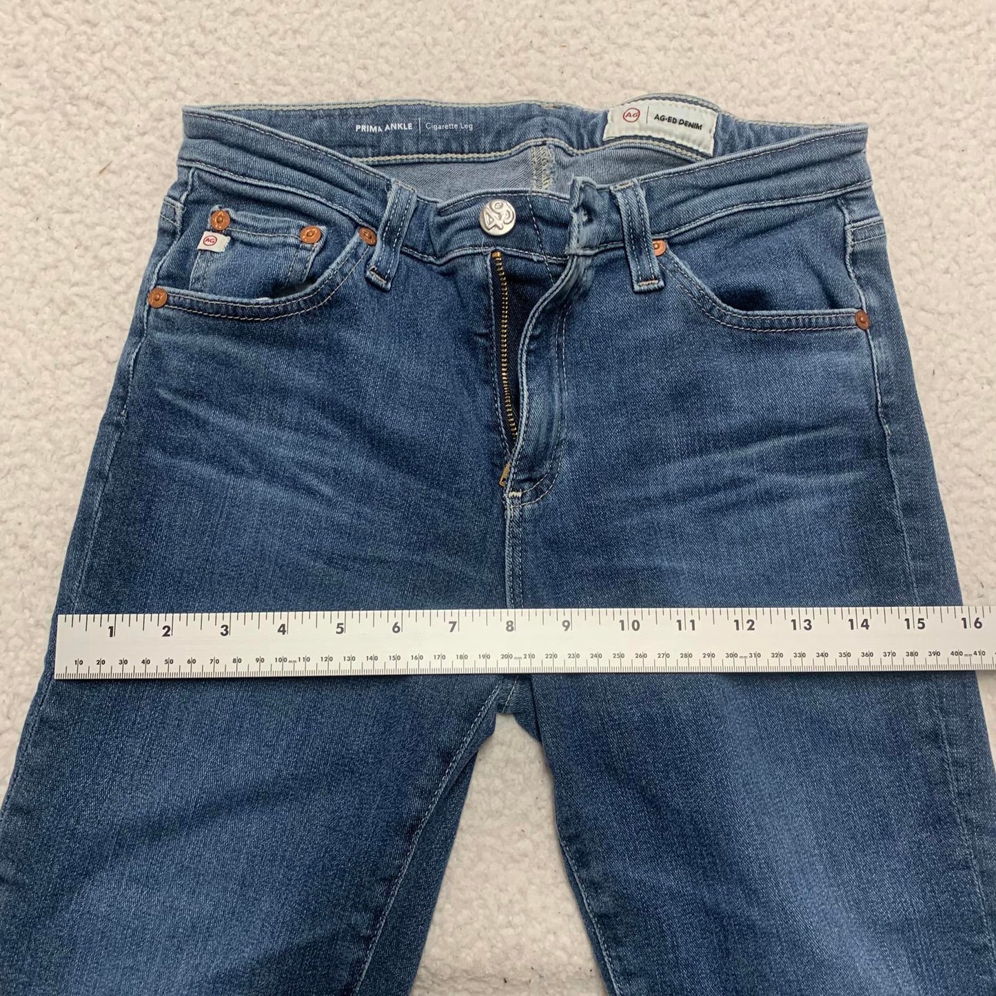 AG-ED Denim Women's Size 27 Blue Cigarette Leg Prima Ankle Jeans 26 x 27.5