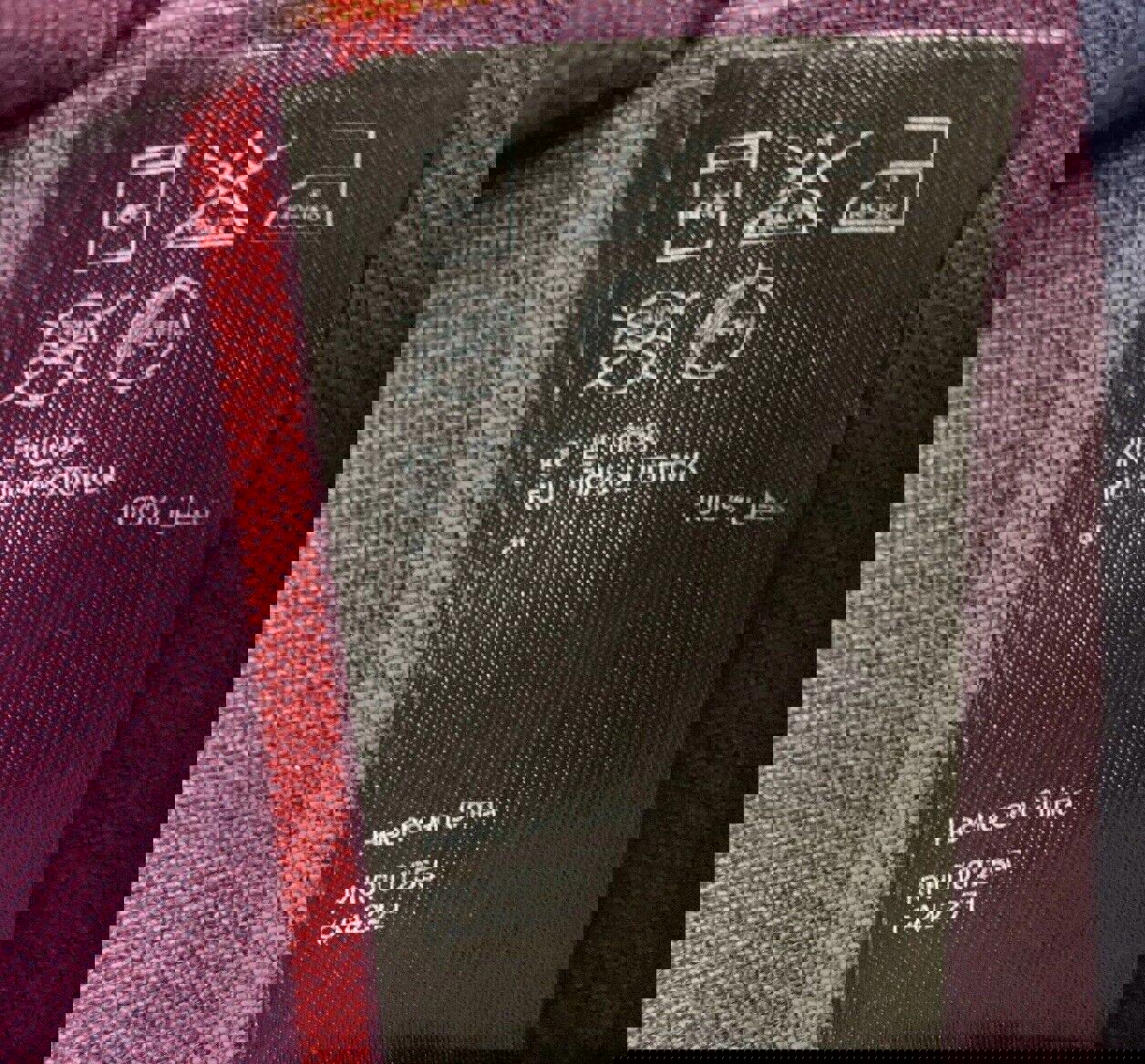 H&M Mens Large 16 1/2” Navy Burgundy Long Sleeve Button Shirt Premium Cotton