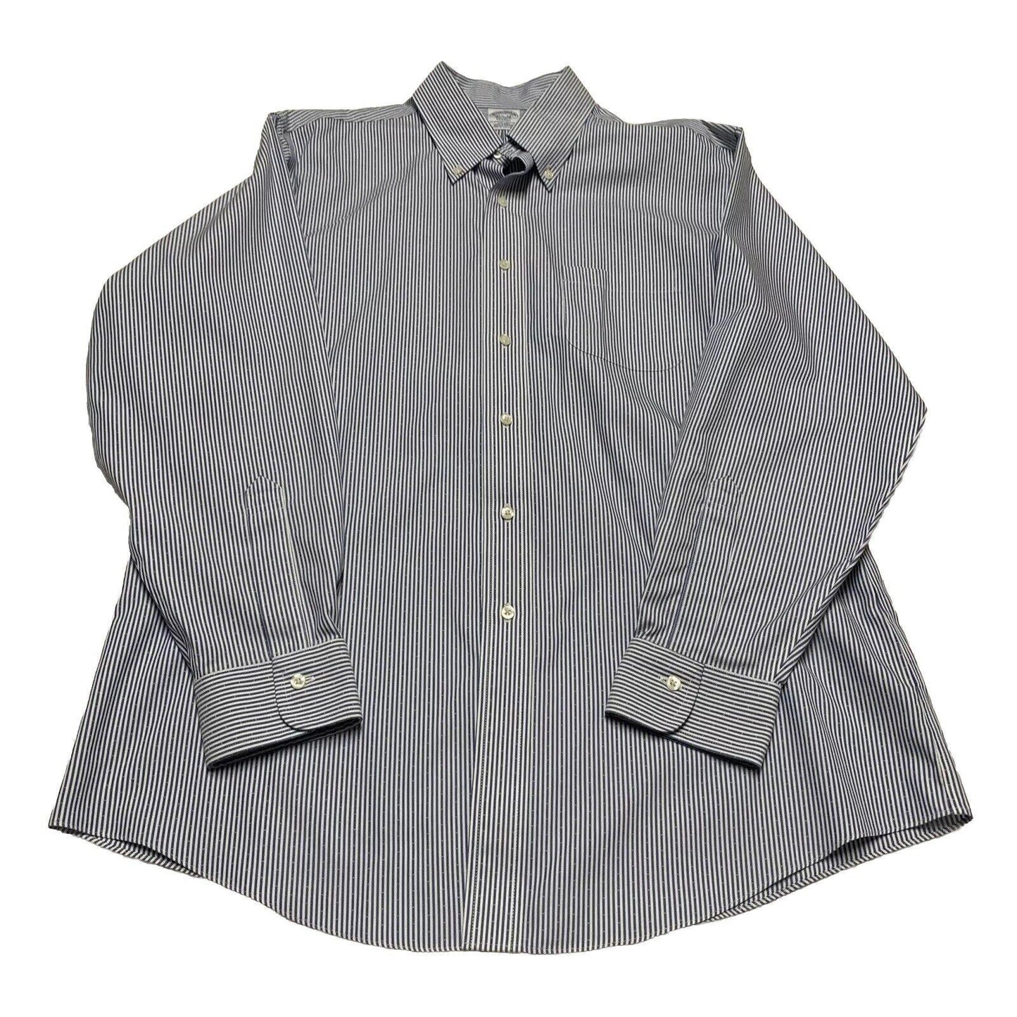 Brooks Brothers Regent Shirt Mens 16 1/2 - 34 Blue Striped Long Sleeve Non-Iron
