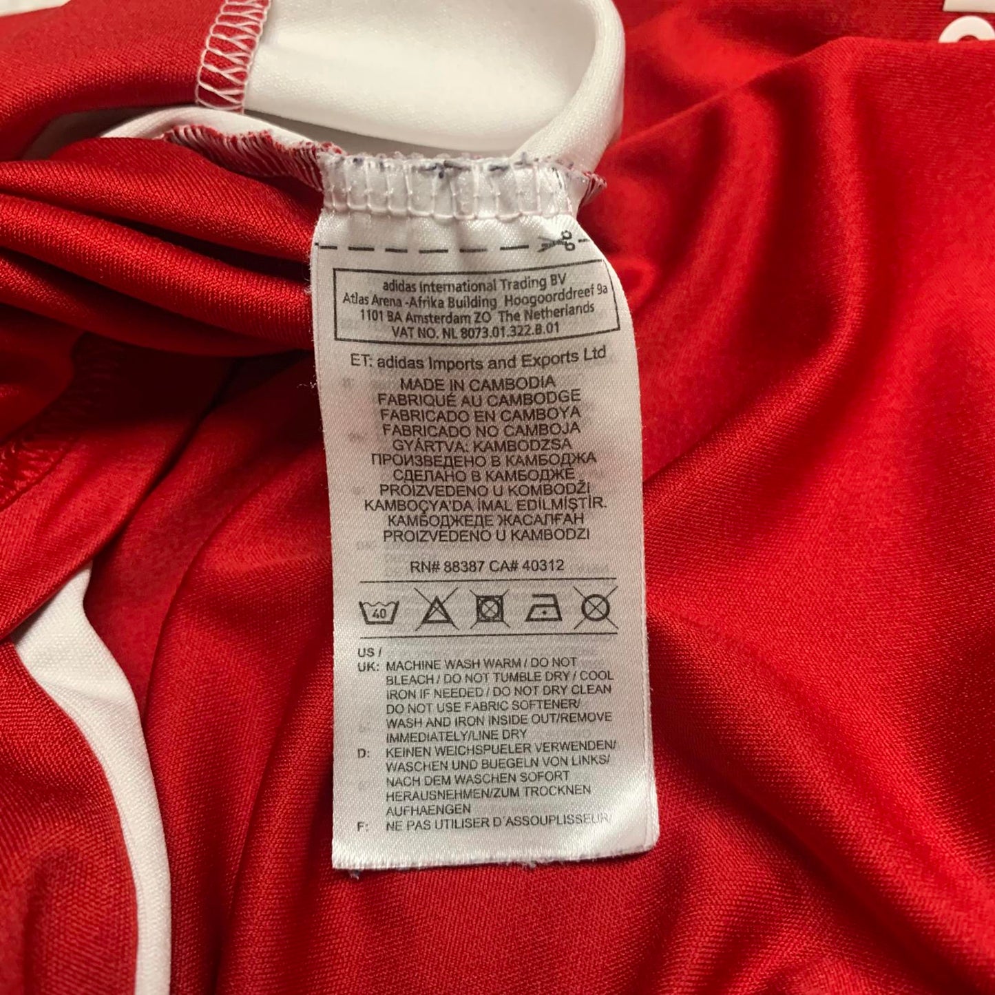 Adidas Unisex Kids X Large Soccer Jersey Red Clima Cool