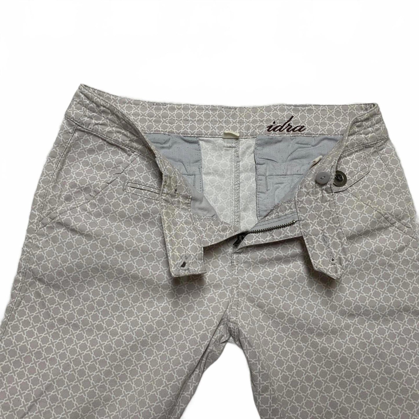 Idra Women's Size 4 Gray Printed Geometric Design Capri Pants