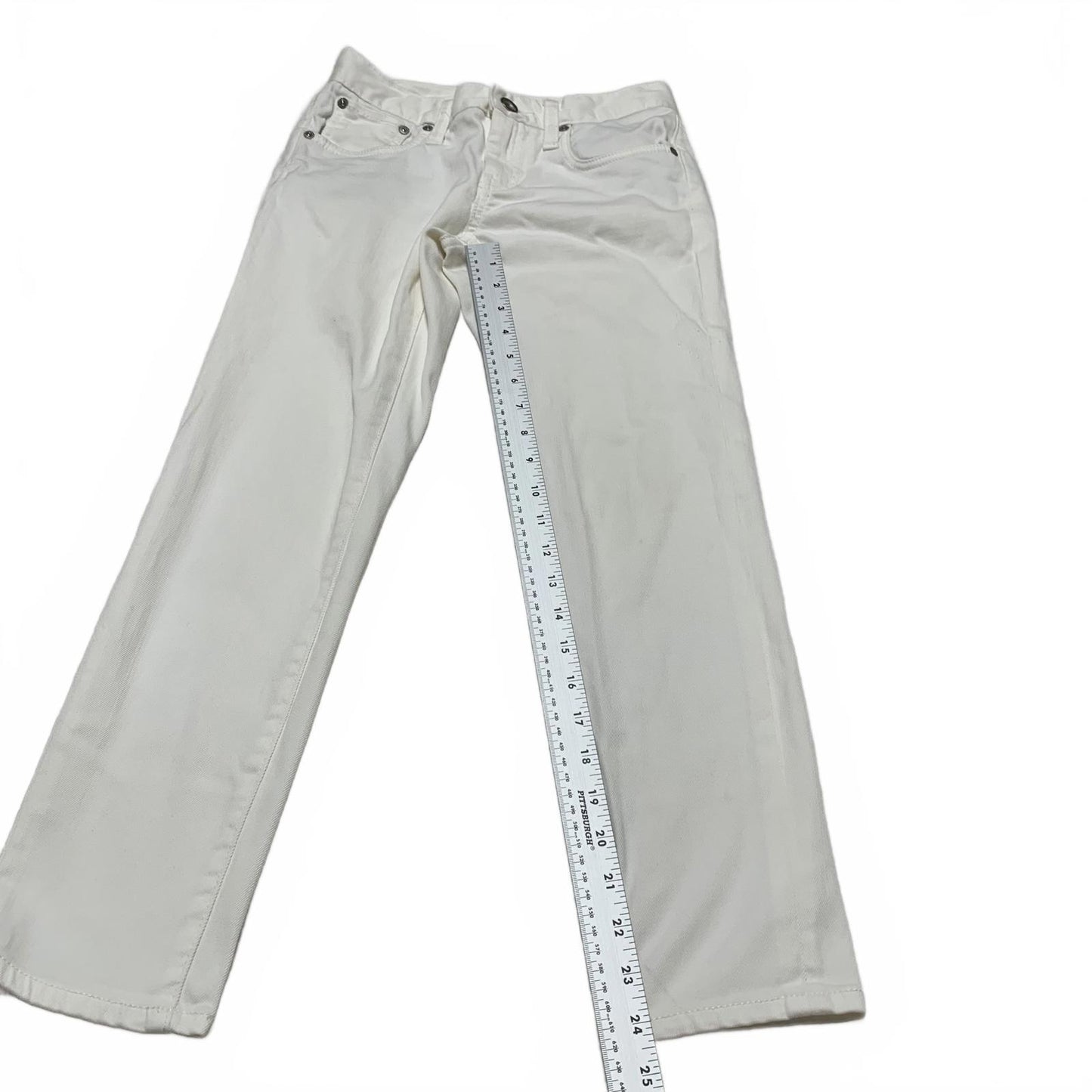23KU Premium Denim by Onward Kashiyama Women's White Japanese Jeans 27x24.5