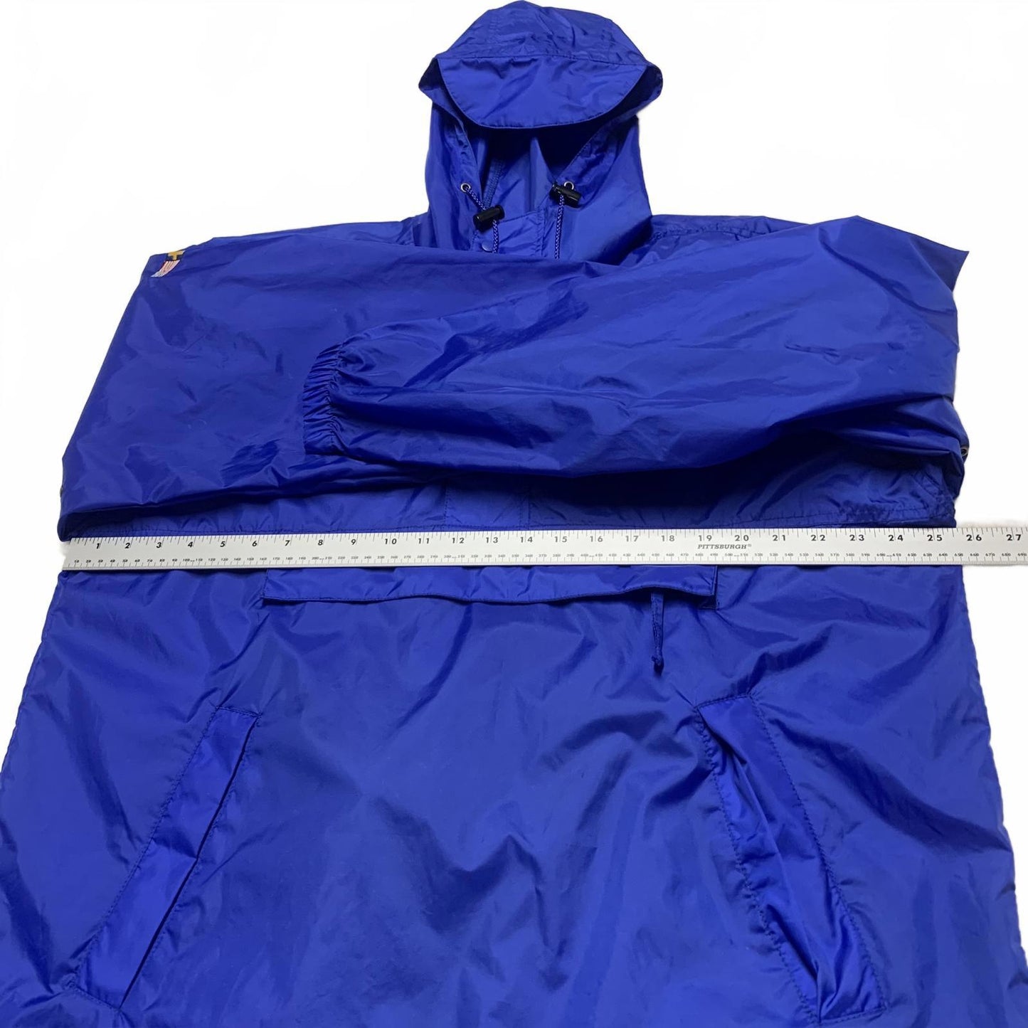 Tri Mountain Men's Blue Pullover L Rain Jacket Packable