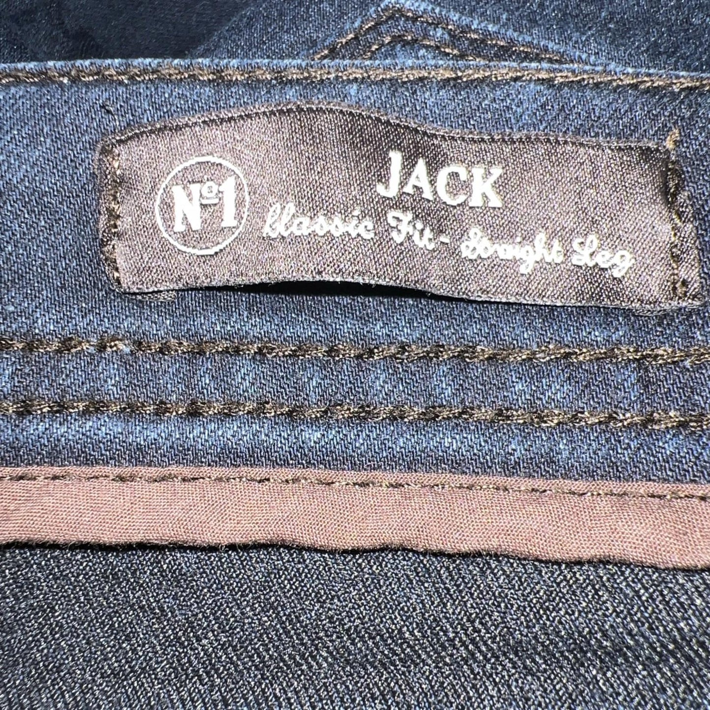 Jack of Spades Men's Jeans 33 x 26.5 Altered Dark Blue Straight Leg Classic Fit