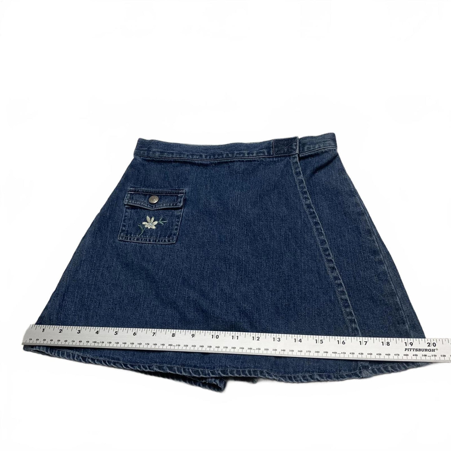 VTG OshKosh Genuine Girl Sz 14 Denim Blue Skort Skirt Sz 14 W23.5 Cotton