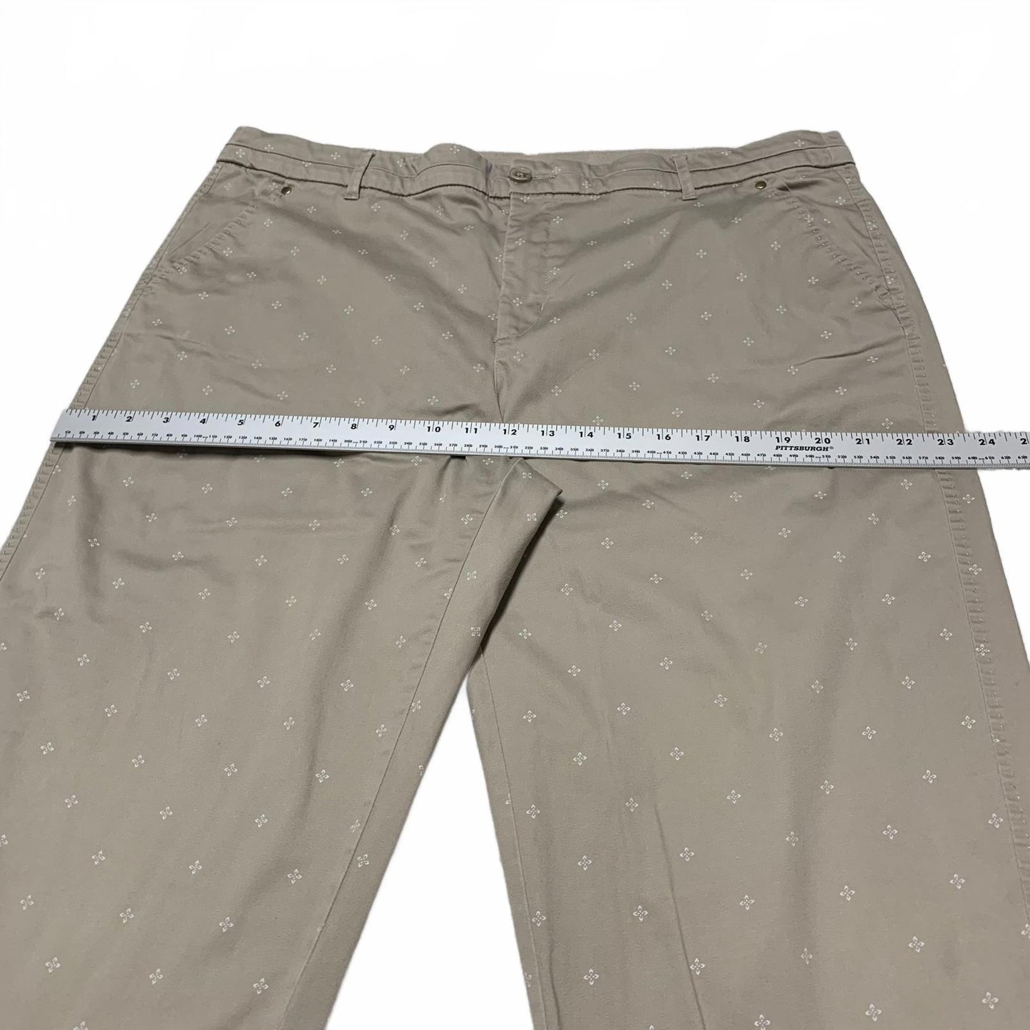 Khakis & Co. Women's Sz 18 Khaki Printed Cropped Pants W40x20L