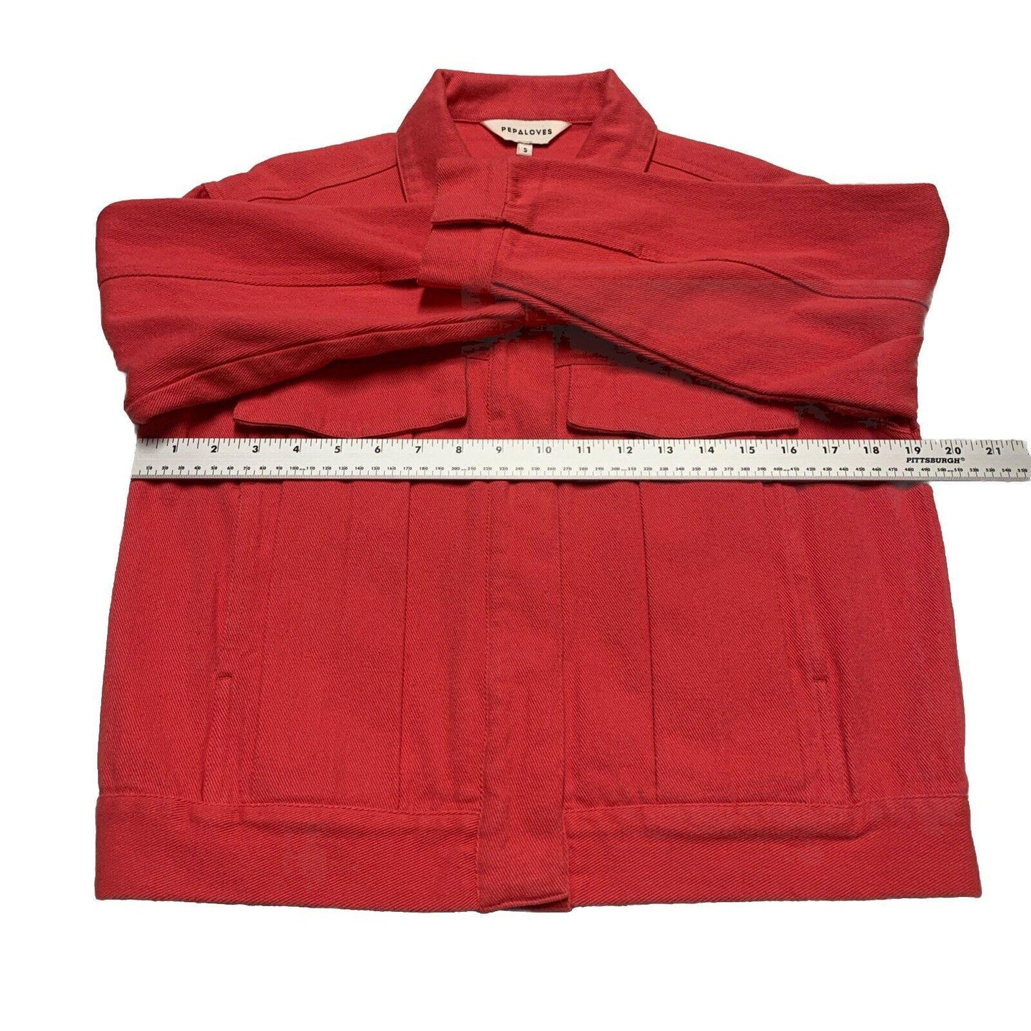 Anthropologie Pepaloves Women’s Small Cranberry Jean Jacket