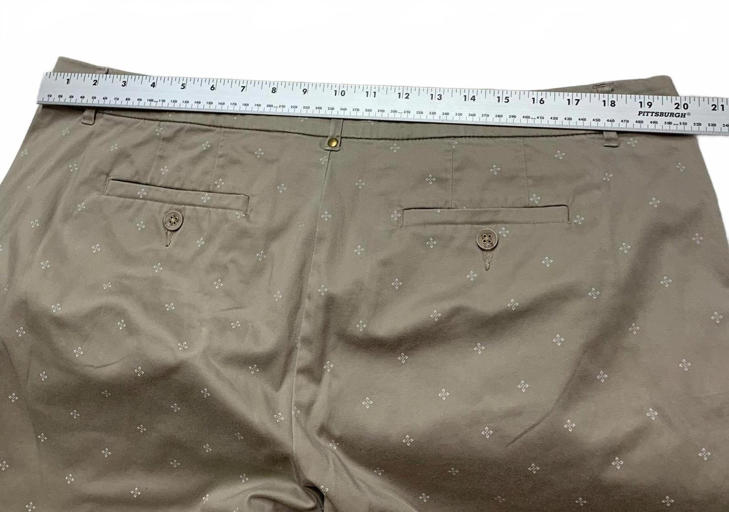 Khakis & Co. Women's Sz 18 Khaki Printed Cropped Pants W40x20L