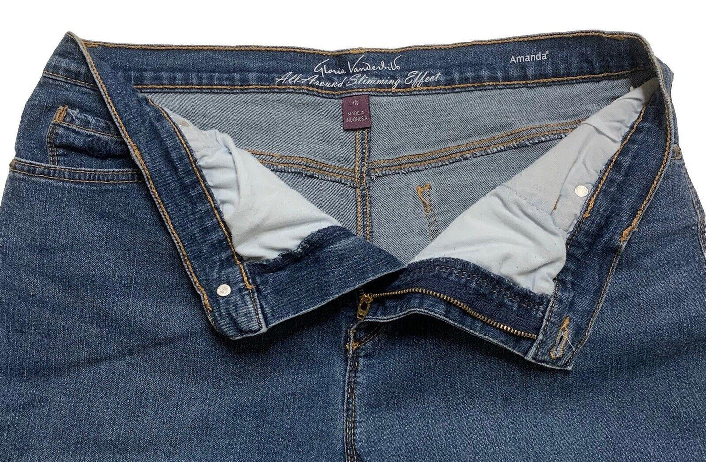 Gloria Vanderbilt Women's Jeans Amanda Size 16 Denim Crop