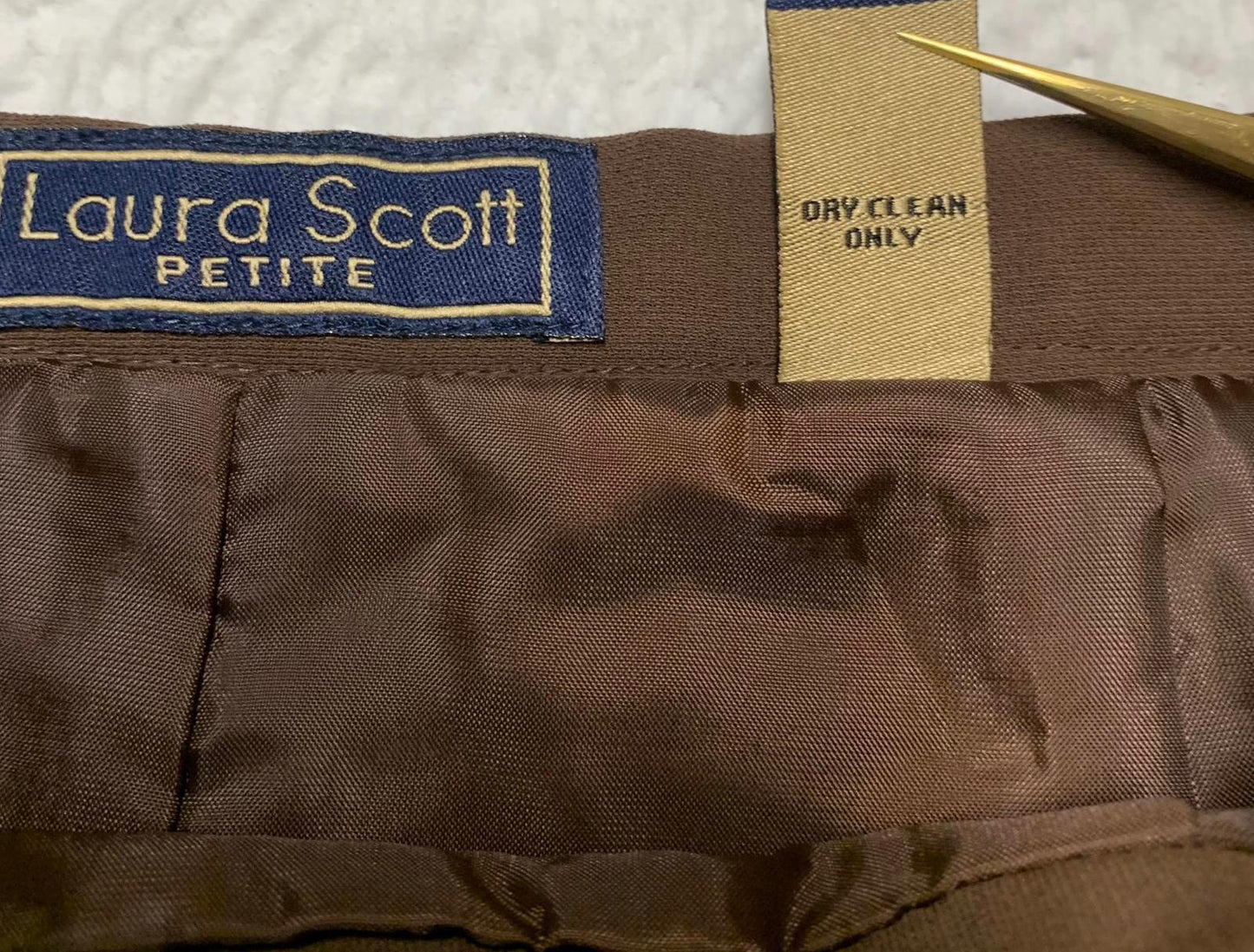 Laura Scott Women's Size Small 8 Petite Brown A-Line Skirt 28 Waist
