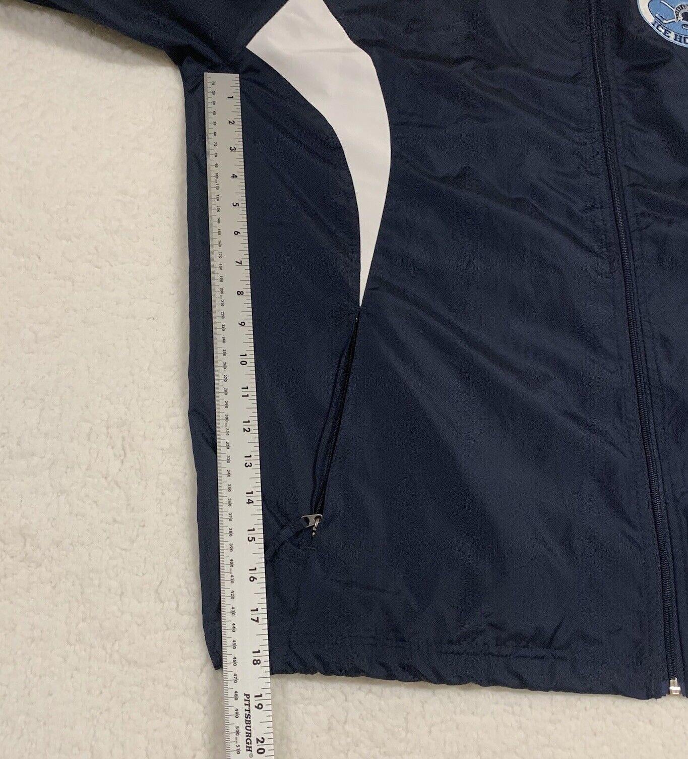 Holloway Lined Jacket Windbreaker Men's L Navy Sparta Ice Hockey Full Zip Up