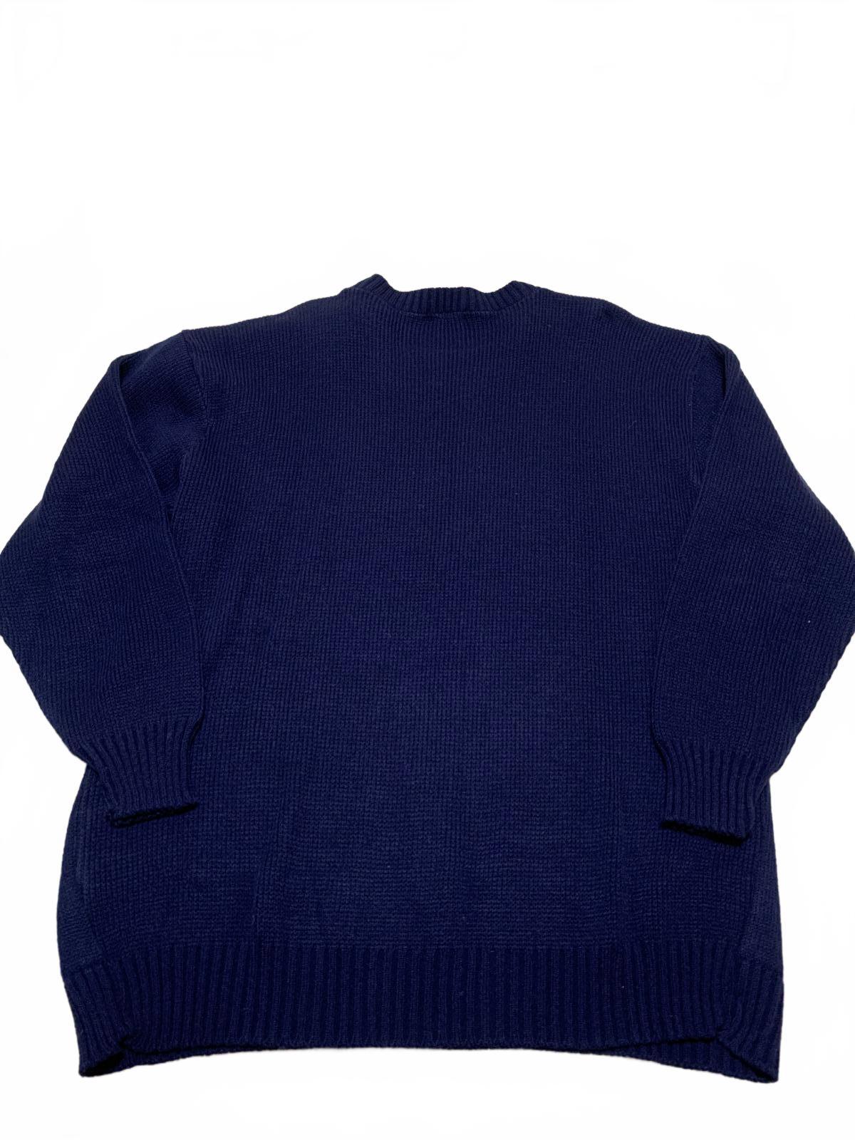 USCO Men's Size XXL Navy Blue Christmas Sweater Festive Santa Graphic