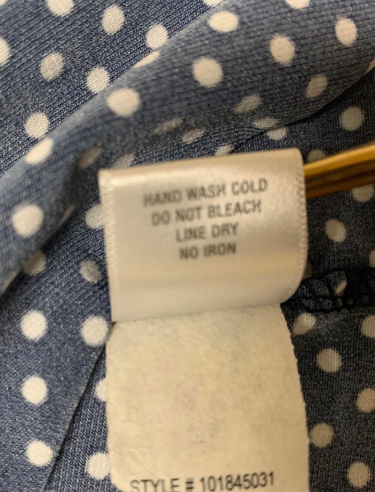 Dressbarn Women's Size 3X Navy White Polka Dot Blouse USA