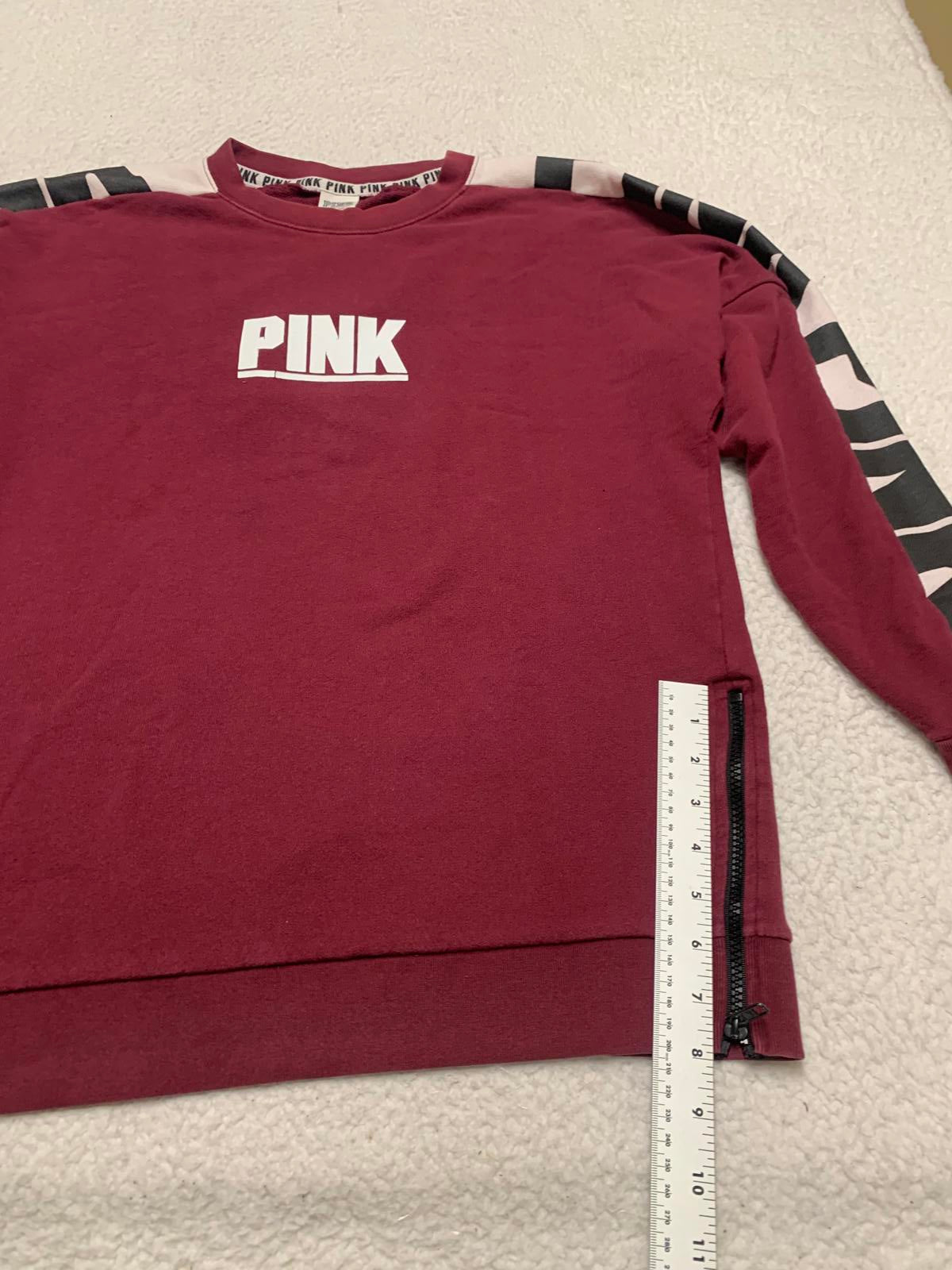 PINK Womens Size Medium Burgundy Pullover Logo Sweatshirt