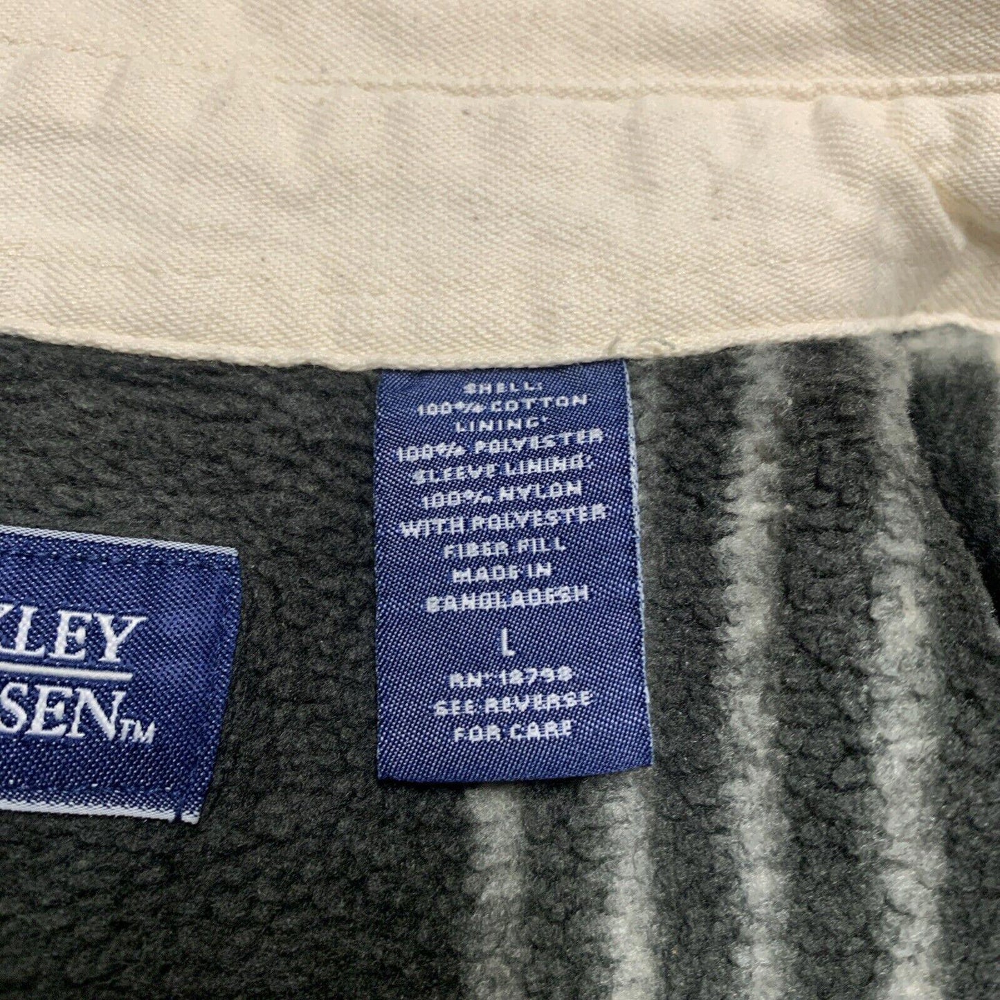 Berkley & Jensen Men’s Large Bone White Lined Shacket Shirt