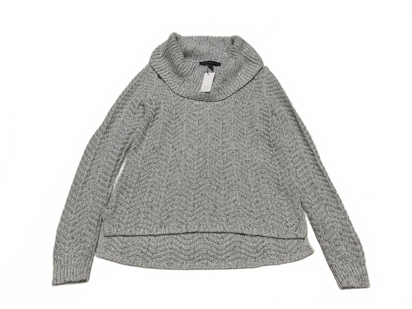 White House Black Market Womens Size Medium Gray Cable Knit Sweater Cowl Neck