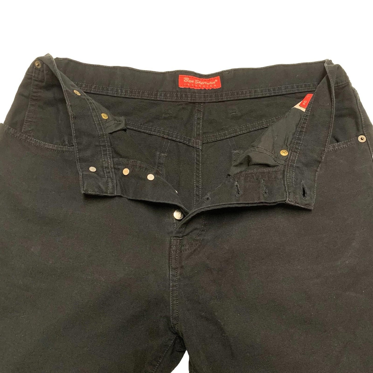 Ben Sherman Jeans Men’s Sz W34 Black Button Fly 34 x 32 Actual Made in Italy