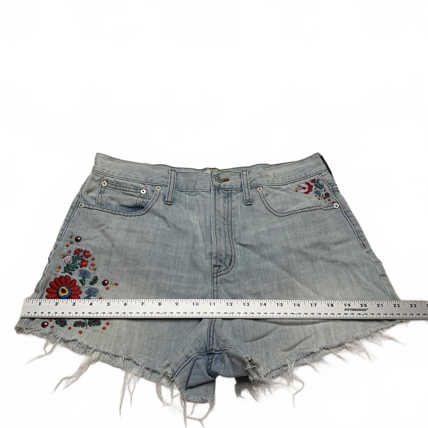 Madewell Embroidered Denim Cutoff Shorts Vintage Style Sz 30
