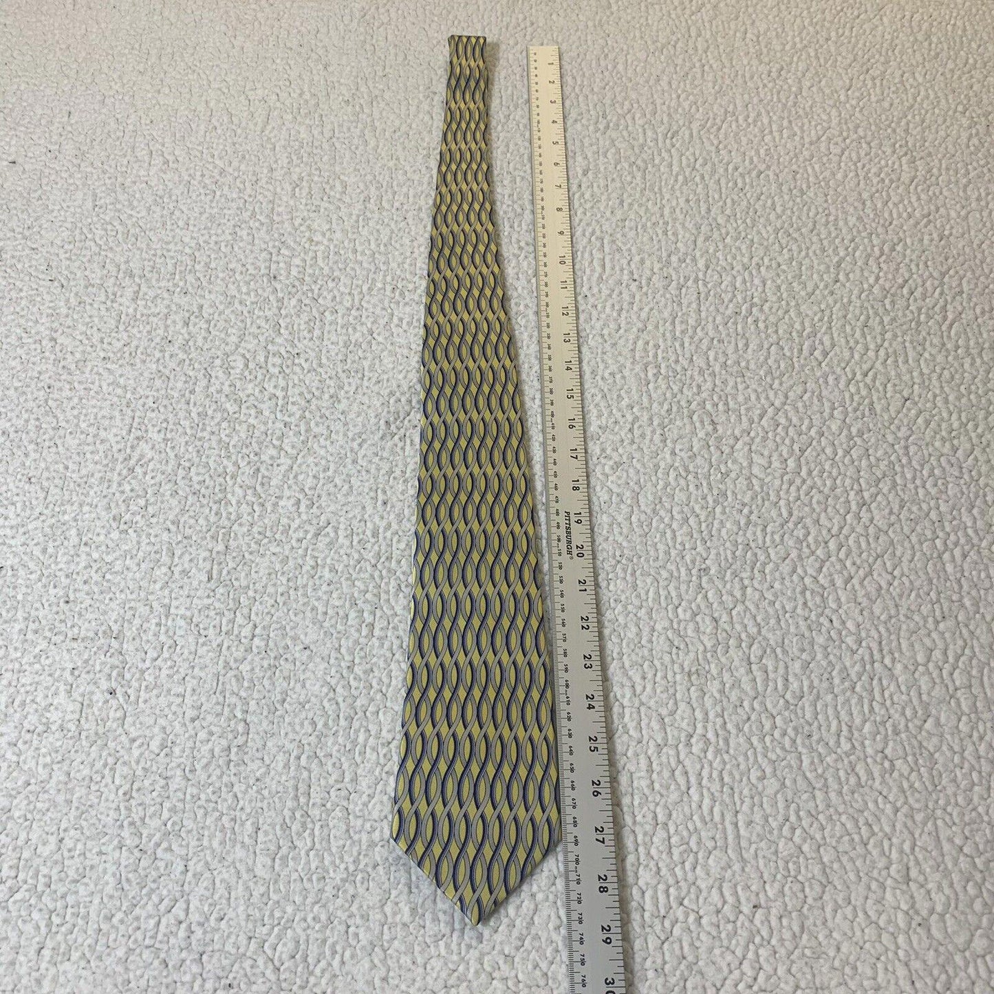 Umo Lorenzo Men's Tie Yellow Blue Grey Italian Design