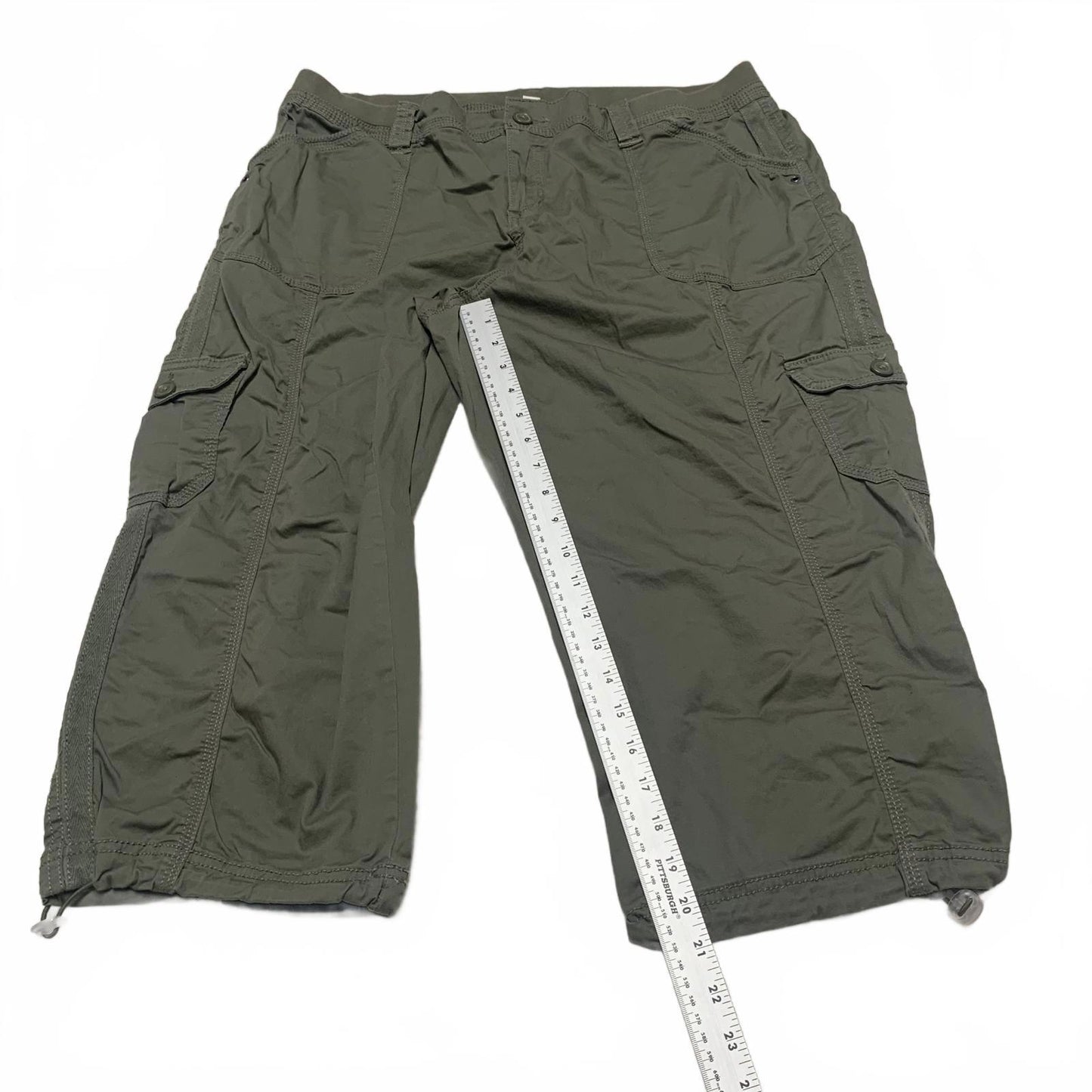 Style & Co. Women's Size 16 Olive Green Cargo Capris Pants W37 Stretch