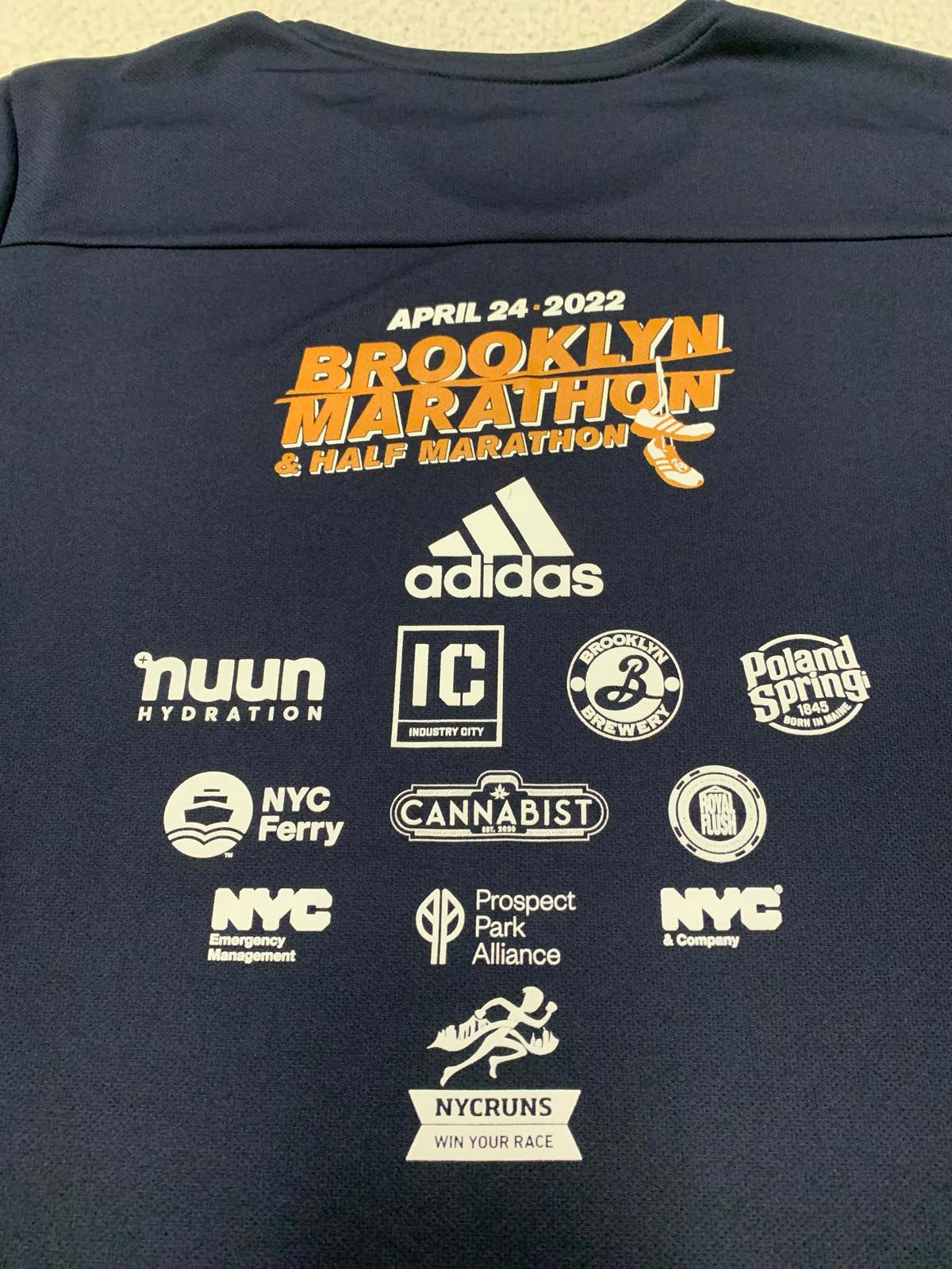 Adidas Brooklyn Marathon 2022 Men’s Size XL Navy Blue T-Shirt Aeroready