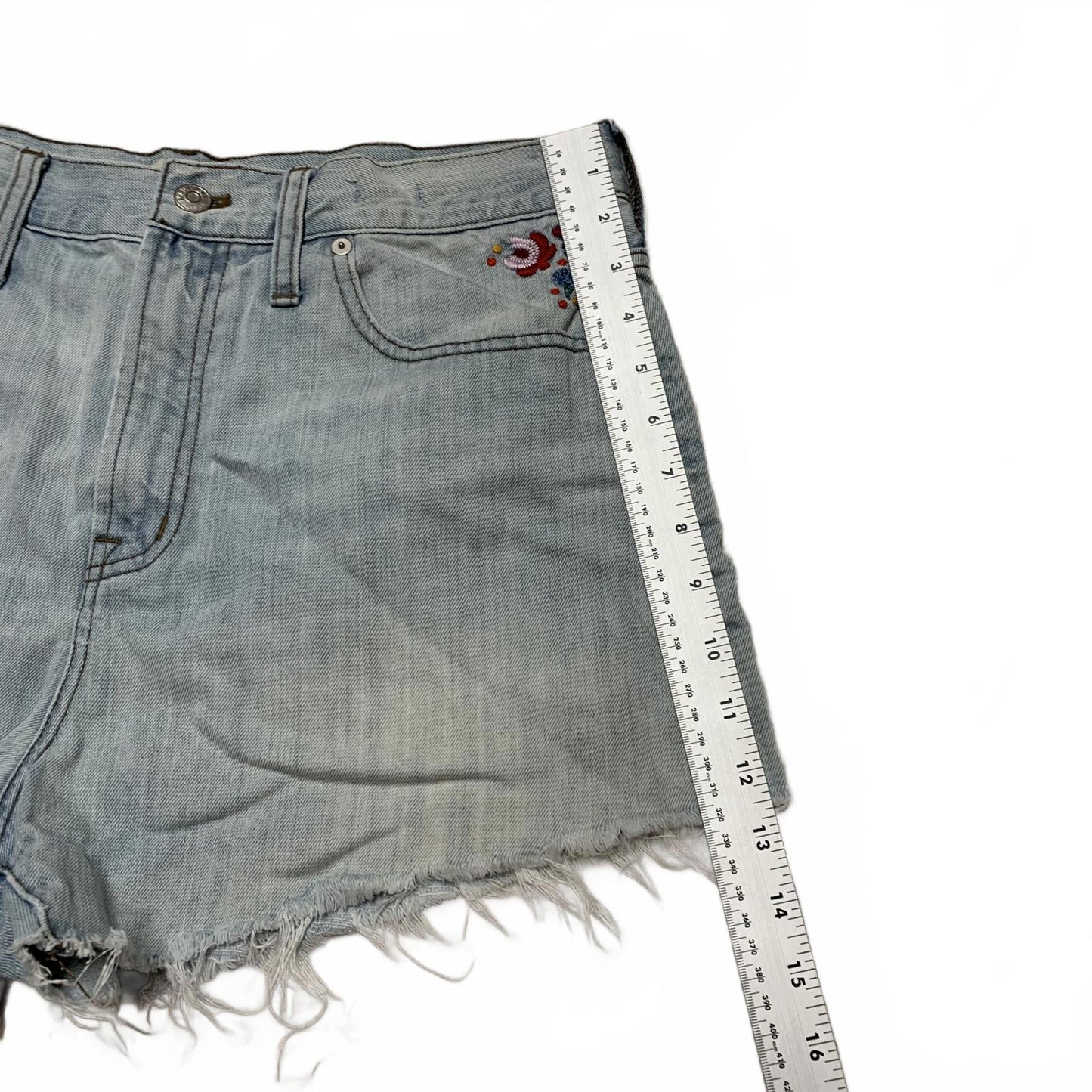Madewell Embroidered Denim Cutoff Shorts Vintage Style Sz 30