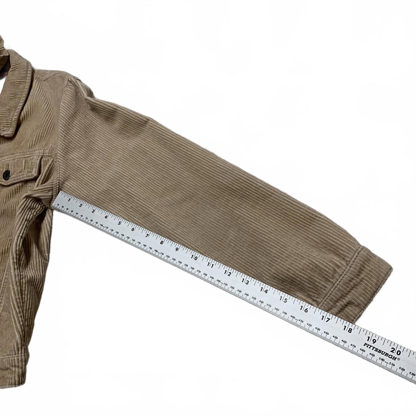 Jacqueline de Yong Women's Sz L/XL 42 Beige Corduroy Cropped Jacket