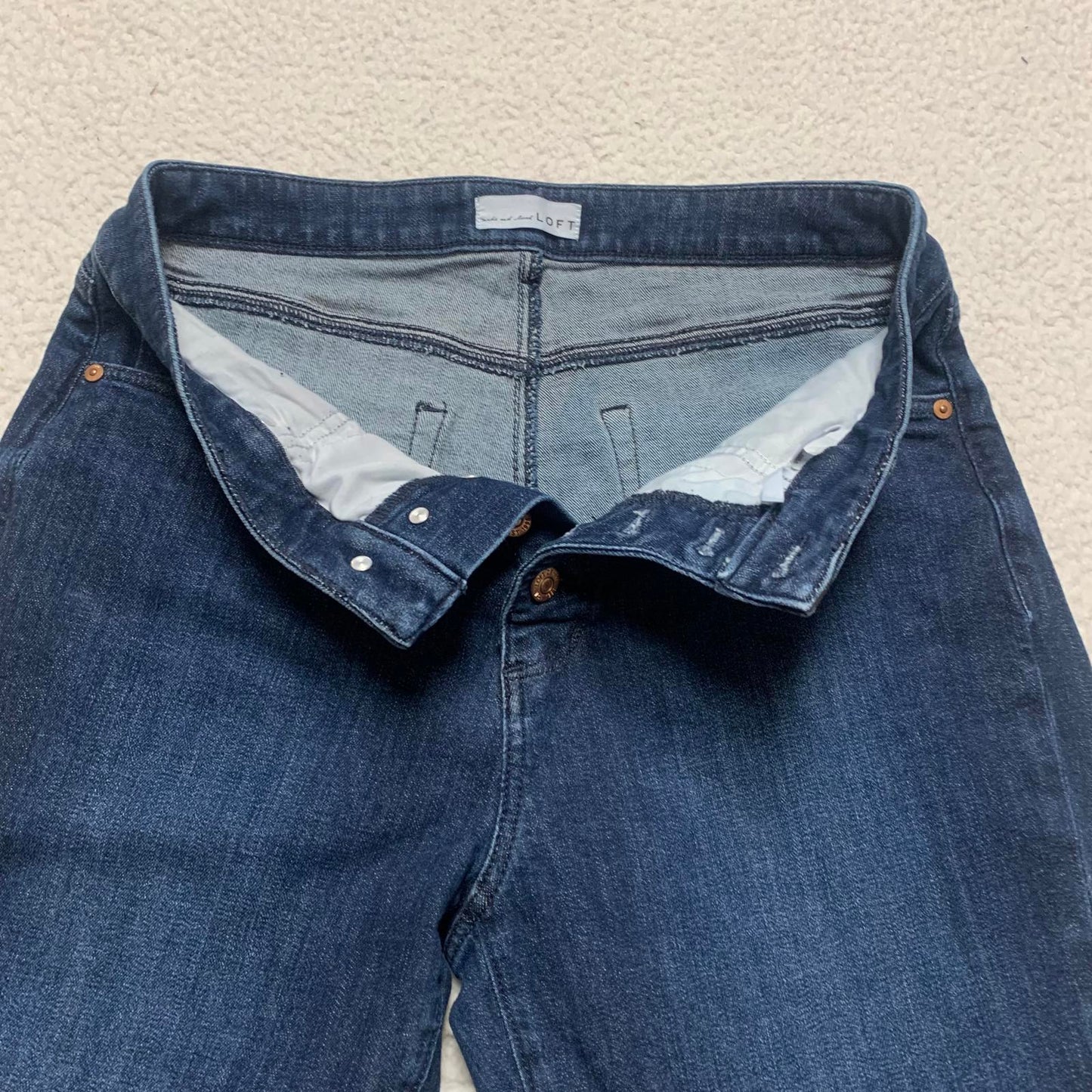 Loft Women's Sz 30/10 Dark Blue Denim Curvy Kicks Flare Jeans 30 x 25 High Rise