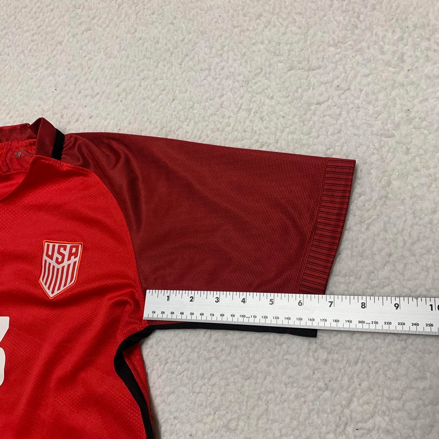 Nike USA Women's Soccer Jersey Size 26 Red Black Morgan #13 Dri-FIT Technology