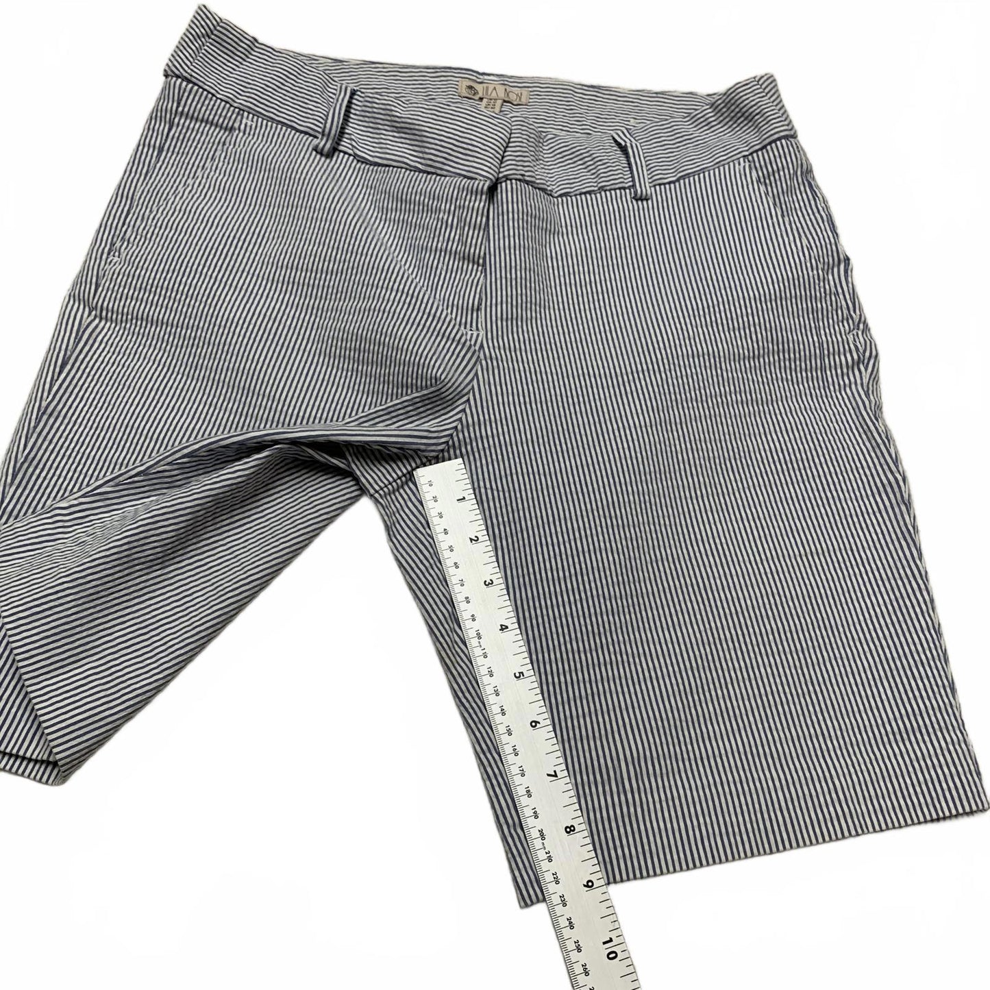 VTG Lila Rose Womens Striped Bermuda Stretch Shorts Sz 10 W32