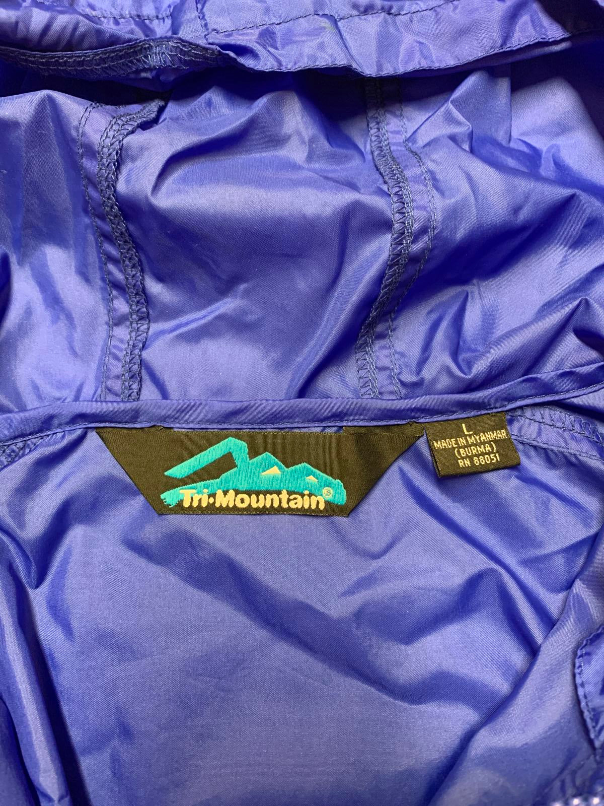 Tri Mountain Men's Blue Pullover L Rain Jacket Packable