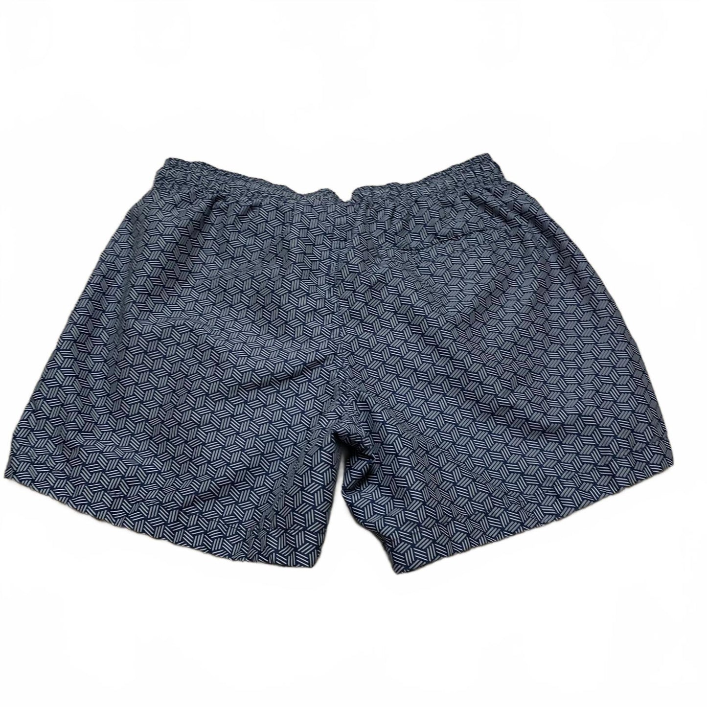 H&M Men's Sz M Navy Geometric Pattern Swim Shorts Trunks W30