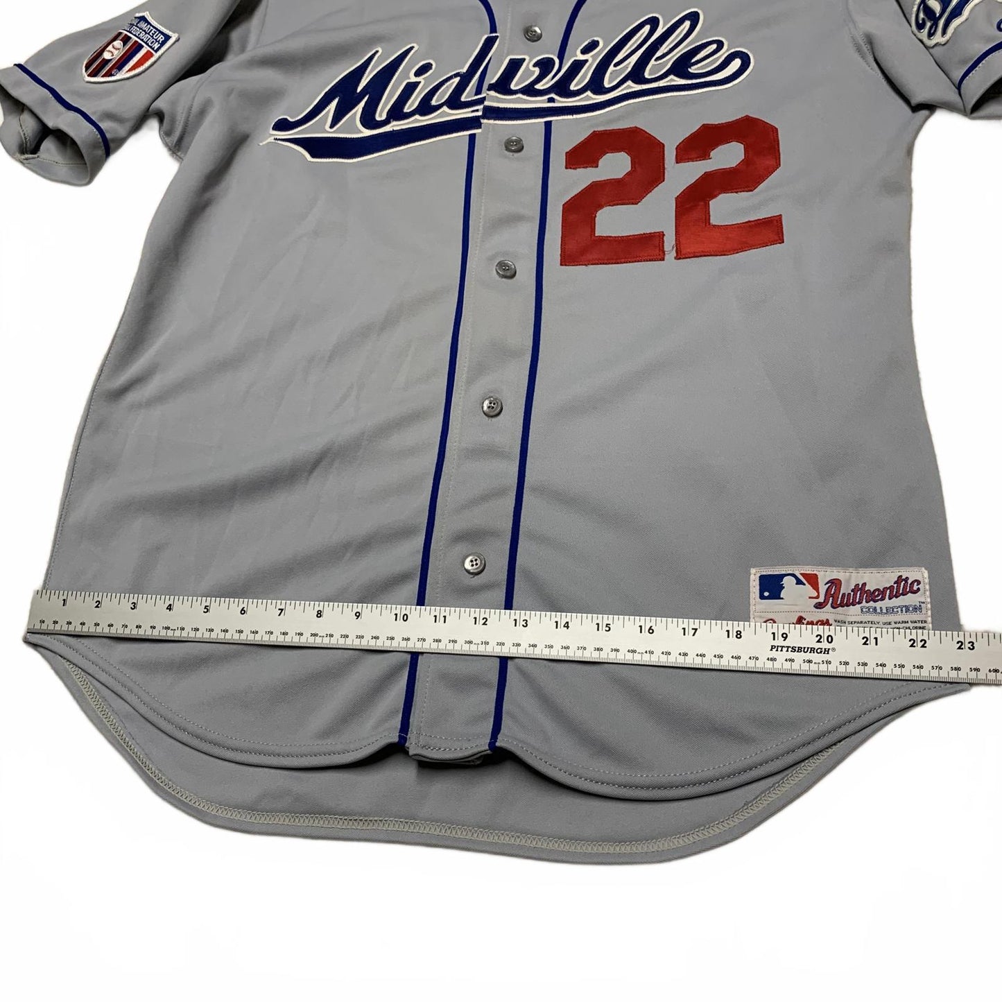 VTG 80s 90s Rawlings Midville #22 Dodgers Baseball Jersey Mens Sz 44 Gray