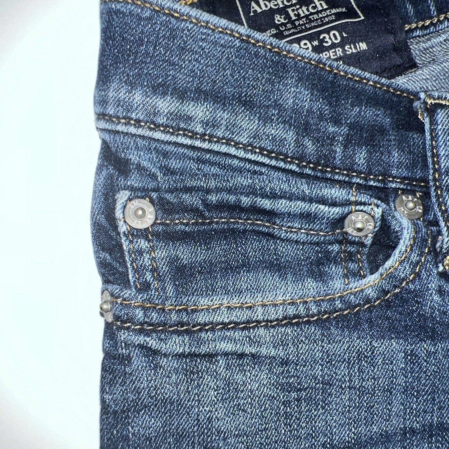 Abercrombie and Fitch Jeans W29 L30 Blue Super Slim Stretch