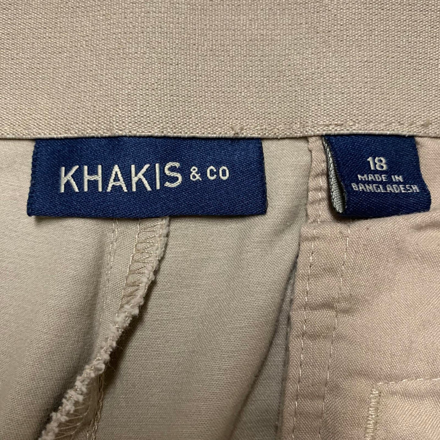 Khakis & Co. Women's Sz 18 Khaki Printed Cropped Pants W40x20L