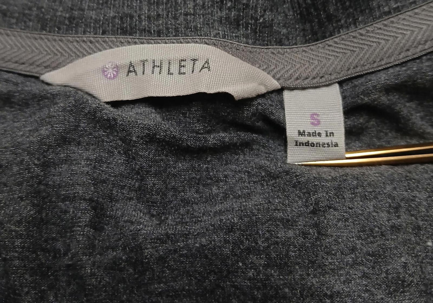 Athlete Women's Cap Sleeve Ruched Bodycon Dress Sz Small Gray V-Neck