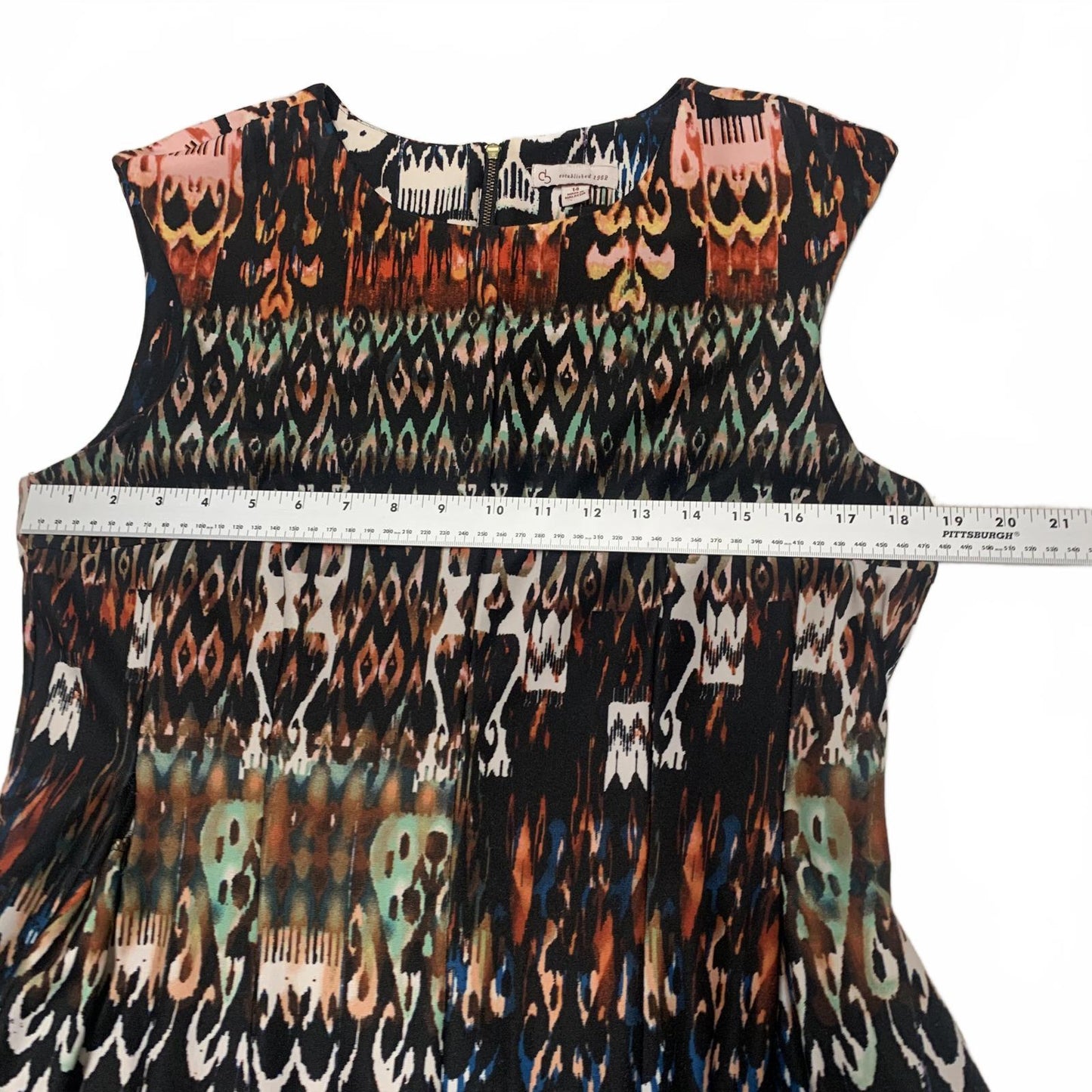 VTG db Womens Sz 14 Abstract Vibrant Patterned Summer Dress Sleeveless