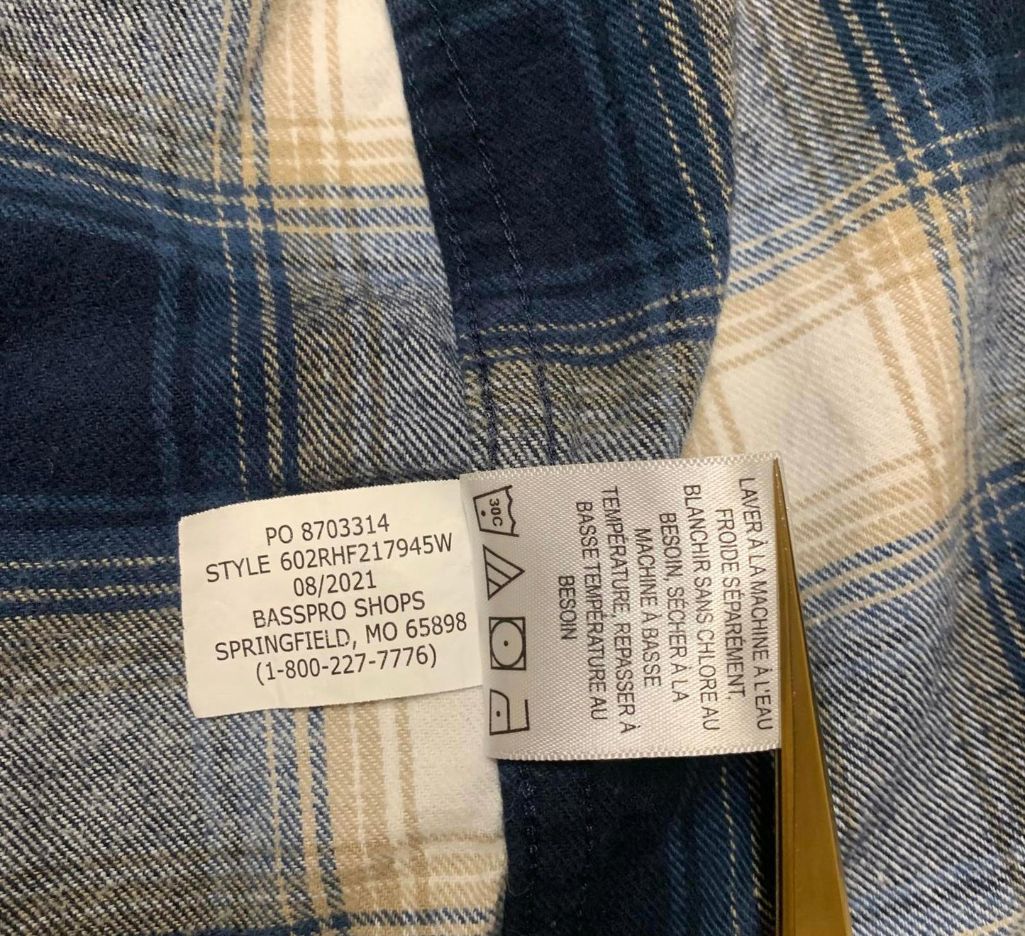 Red Head Brand Co. Men's Sz Large Blue Plaid Flannel Shirt Cotton