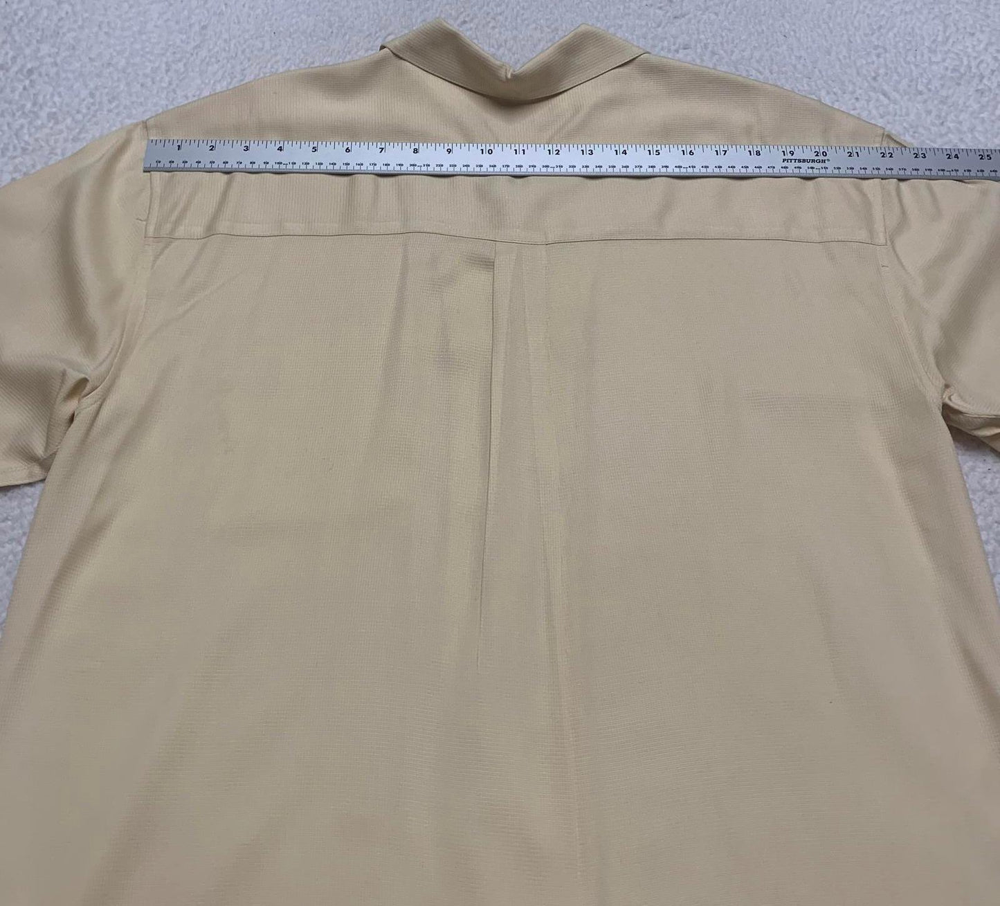 Jos. A. Bank Large Silk Shirt Light Beige Short Sleeves