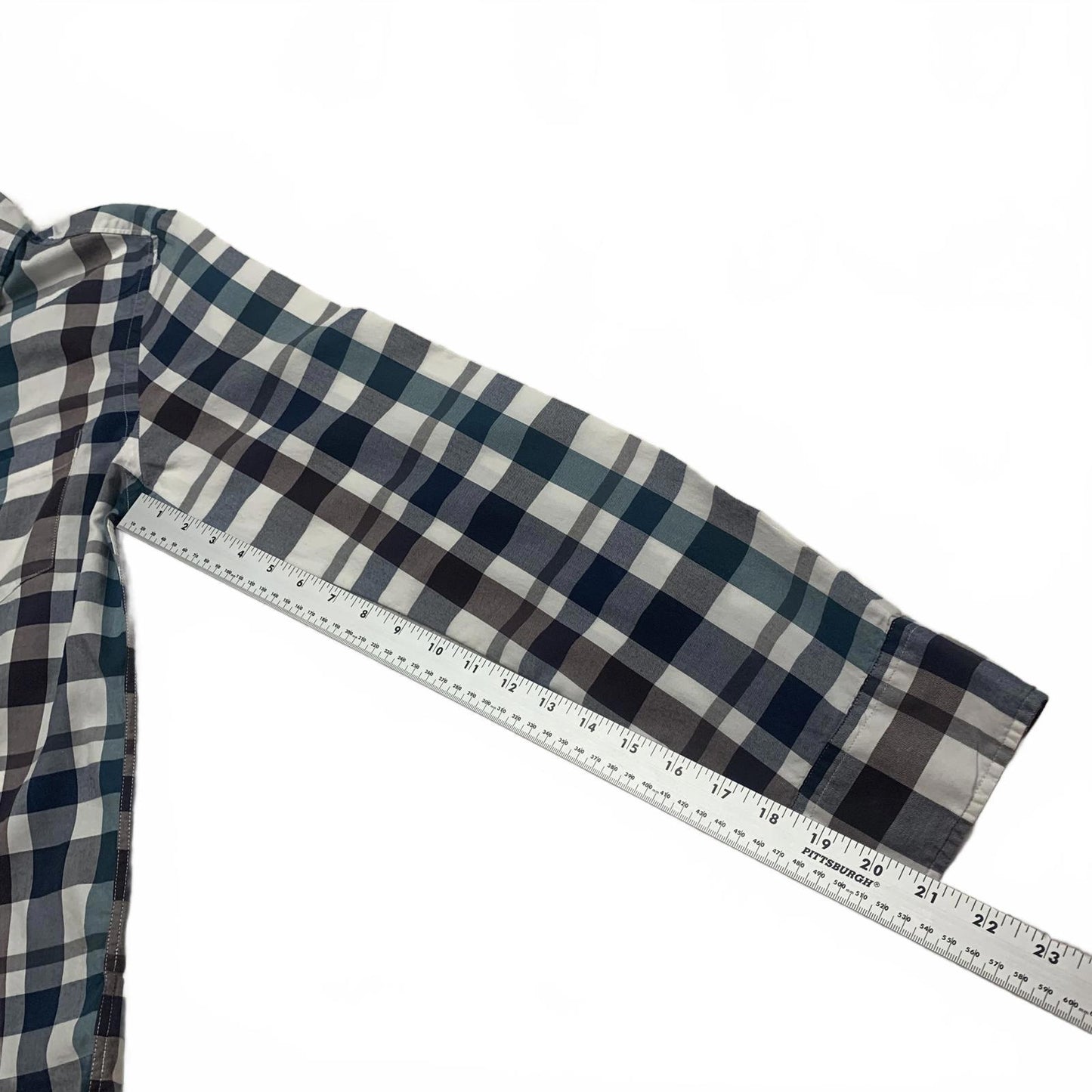 Hawker Rye Mens Size Small Blue Green Slim Fit Plaid Shirt