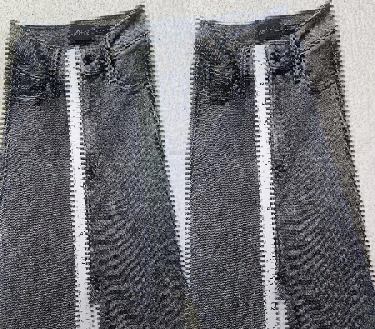 Kendall + Kylie Girl's Jeans Sz 3/27 Black The Icon High Rise Boo Wash Fray Hem