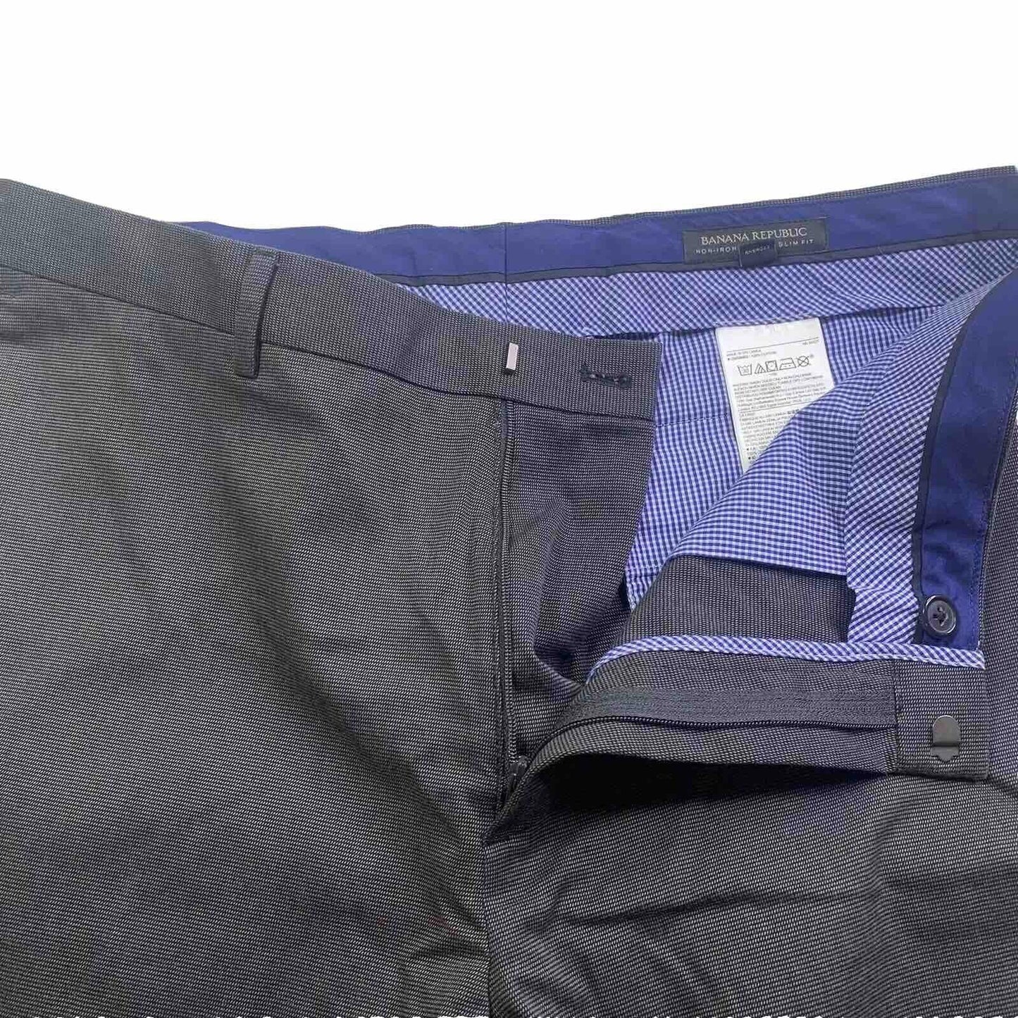Banana Republic Pant Cotton Gray Charcoal Sz 34/30 Non-Iron