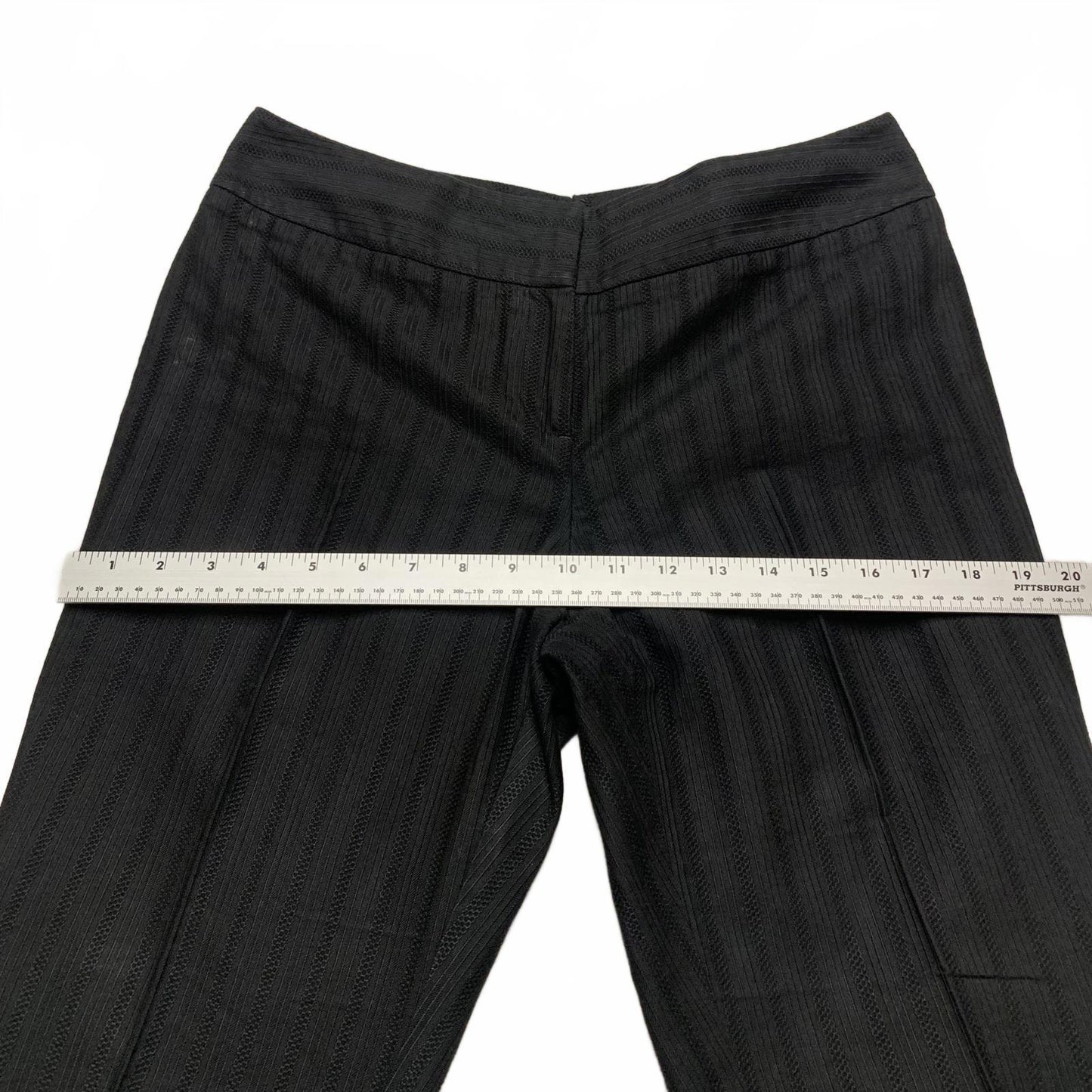Ann Taylor Women's Petites Size 10P or 12P Black Striped Cropped Pants W 30 x 22