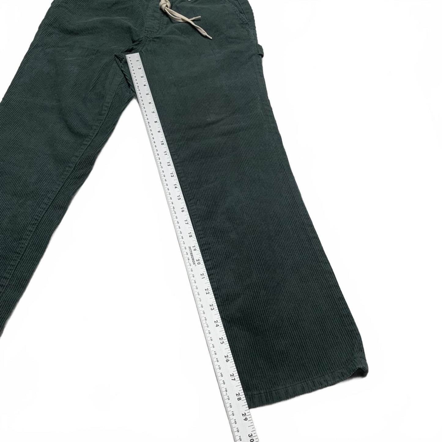 Pacsun Women's Size S Green Loose Fit Elastic Waist Corduroy Pants 30 X 28.75