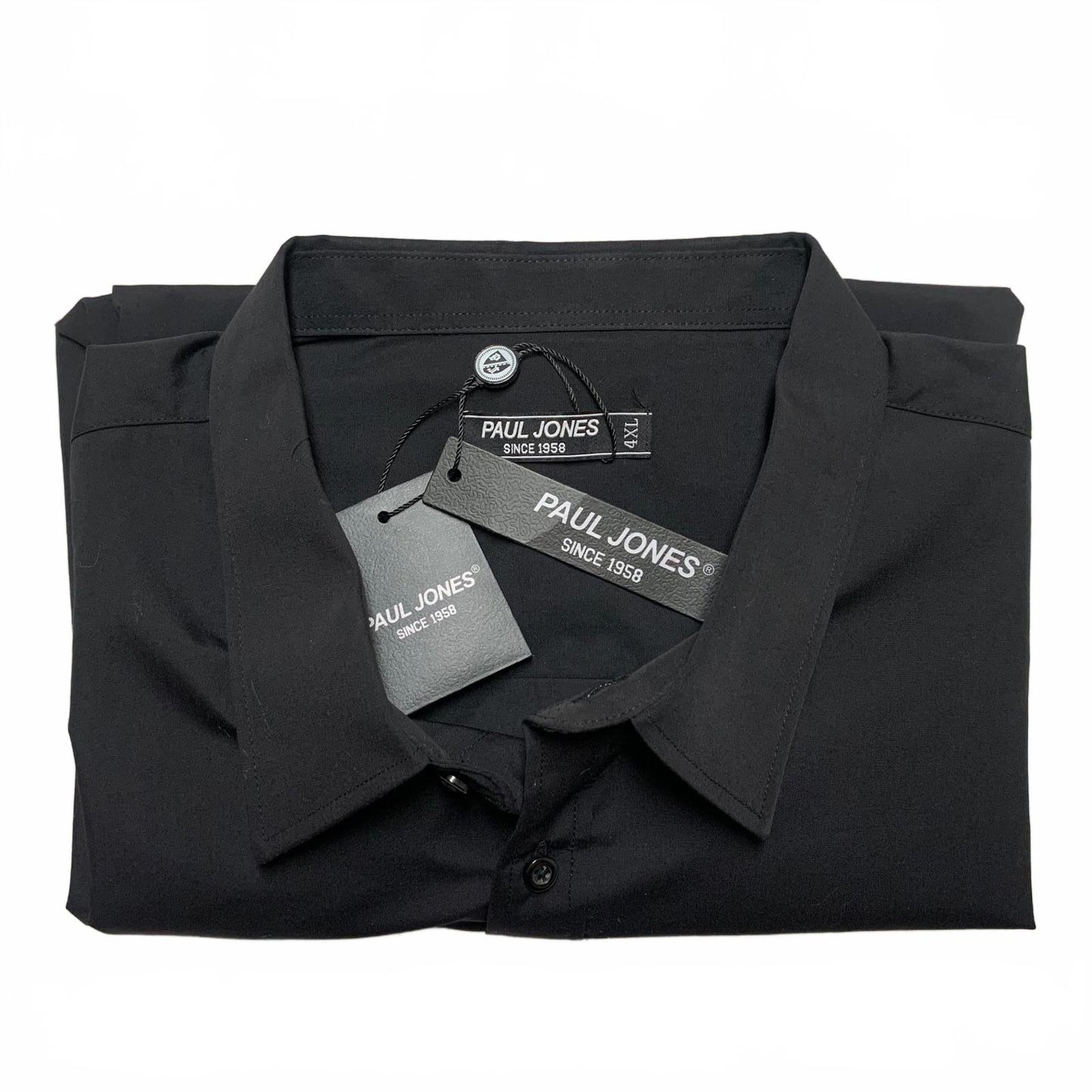 Paul Jones Men's 4XL Black Long Sleeve Button Shirt