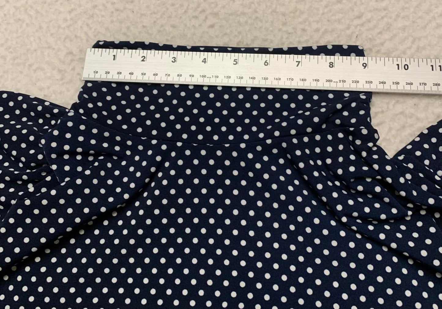 Dressbarn Women's Size 3X Navy White Polka Dot Blouse USA