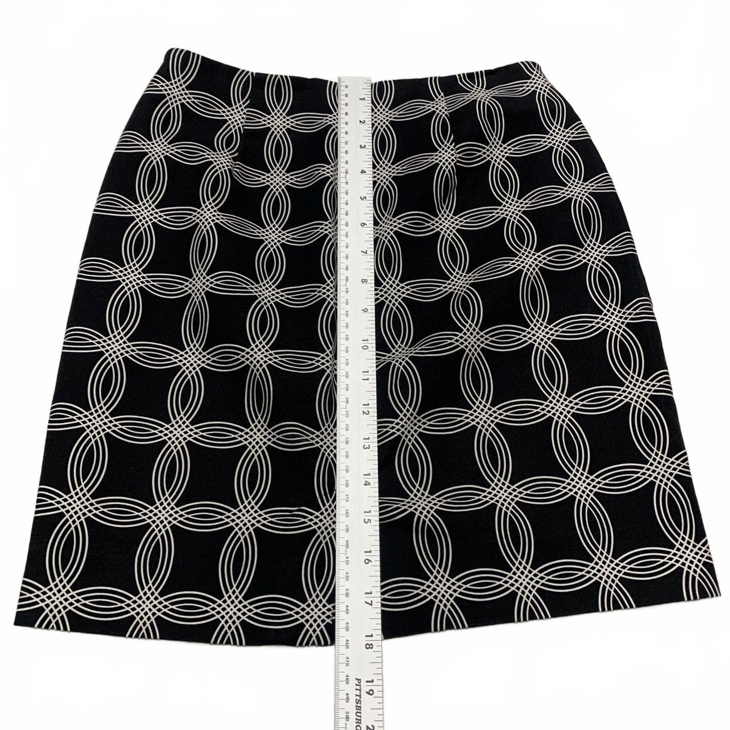 Banana Republic Womens Size 0 Black White Geometric Pattern Mini Skirt W26