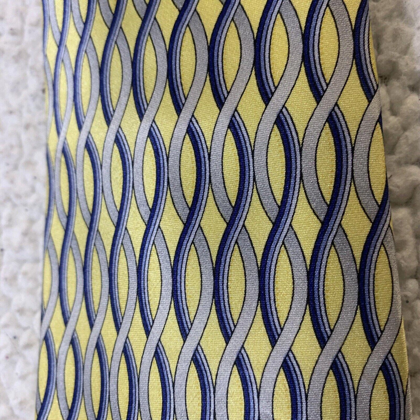 Umo Lorenzo Men's Tie Yellow Blue Grey Italian Design