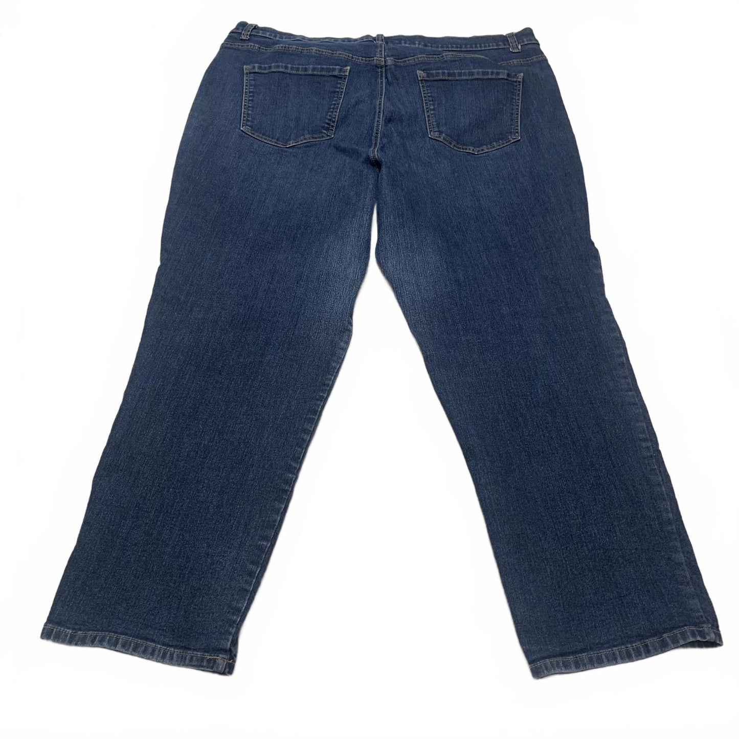 Gloria Vanderbilt Women's Sz 22 Wide Dark Blue Wide-Leg Jeans 43 x 29 Actual